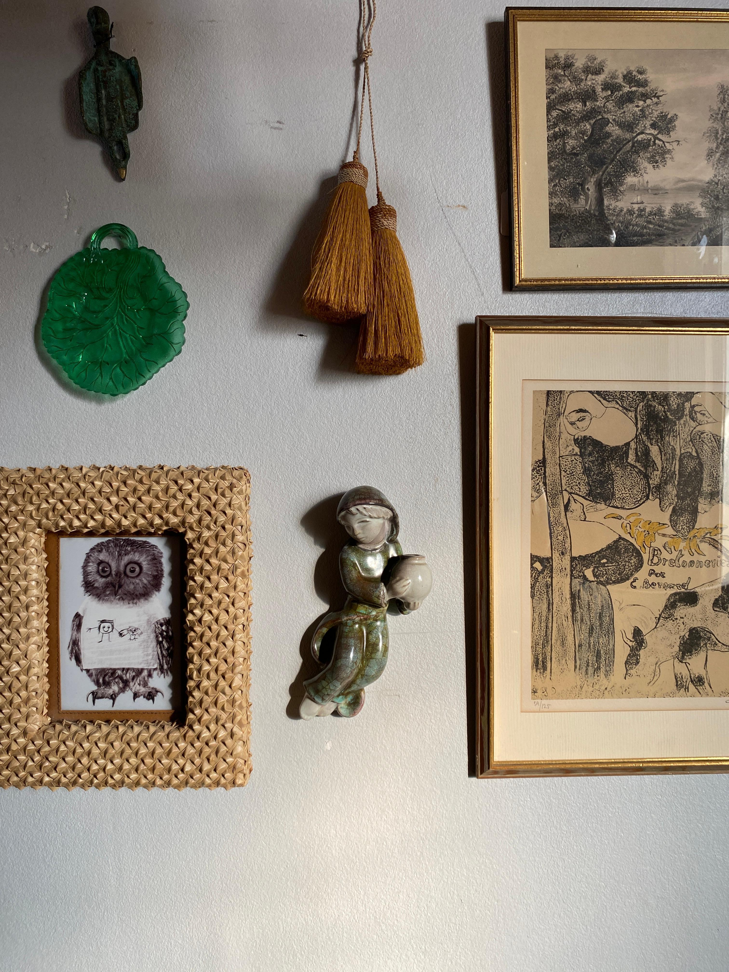 Sconce in gres con motivo a forma di ragazzo di Marianne Starck per Michael Andersen & Son In condizioni buone in vendita a Grythyttan, SE