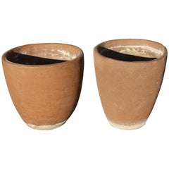 Stoneware Scrape Planters by Stan Bitters for Hans Sumpf