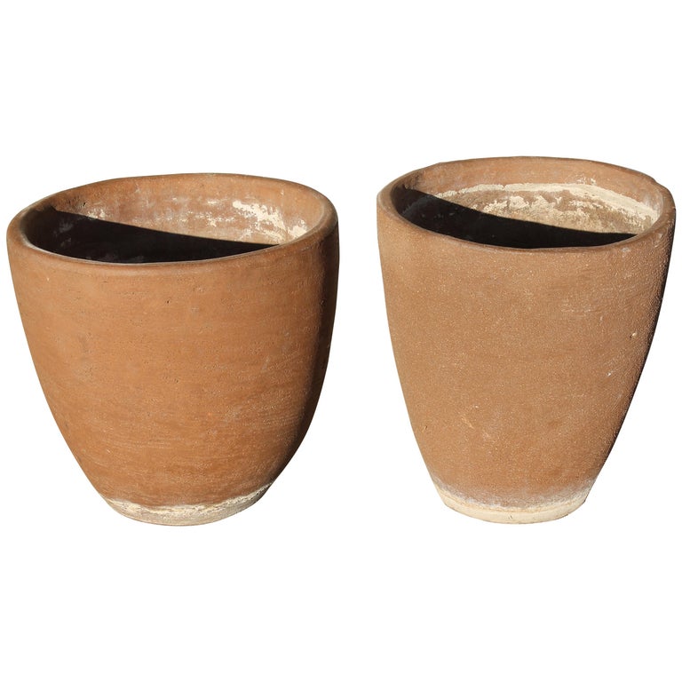 Stoneware Scrape Planters by Stan Bitters for Hans Sumpf For Sale at