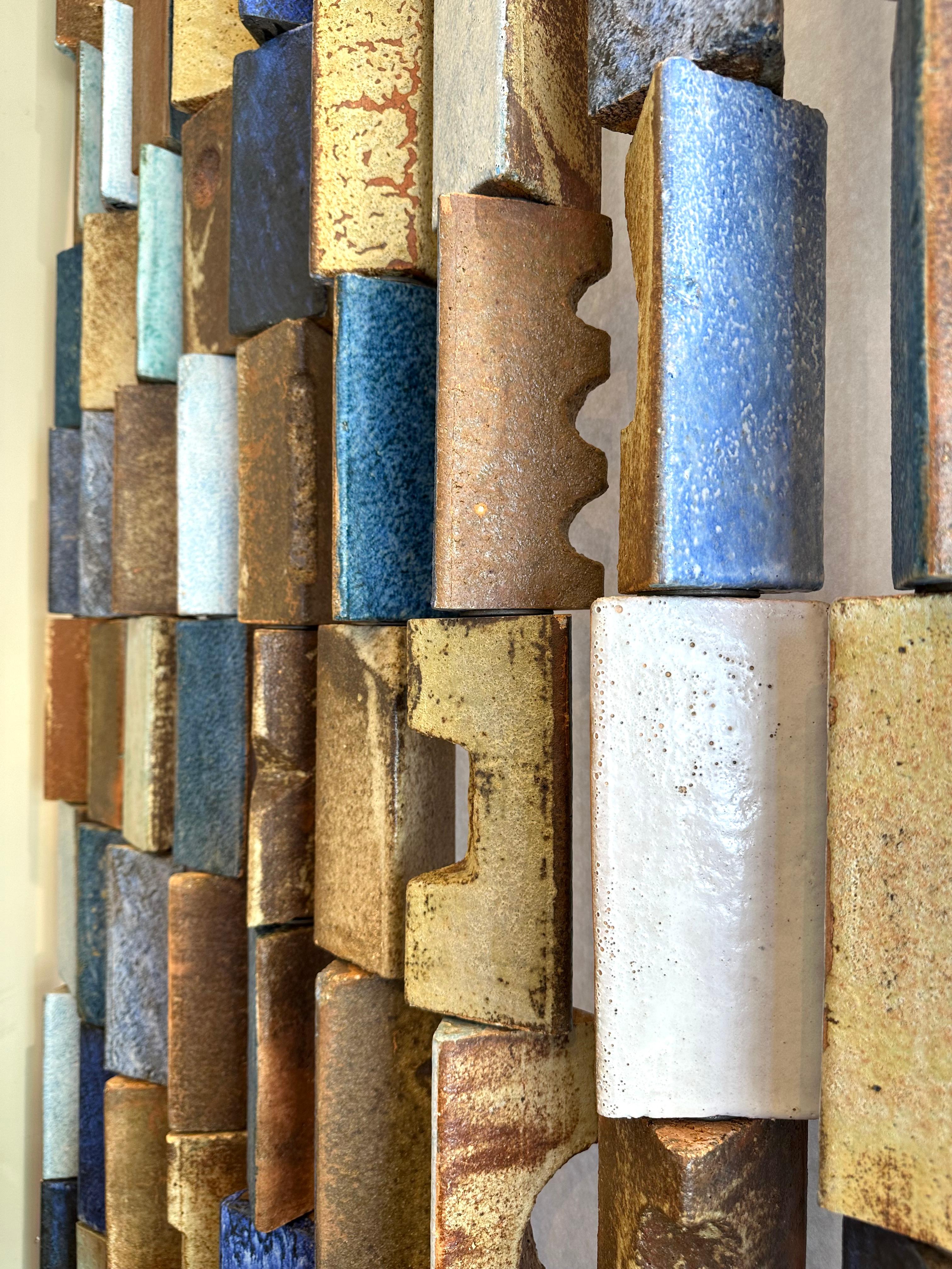 Archaistic Stoneware Screen, Jean-Pierre Viot, France 1970 For Sale