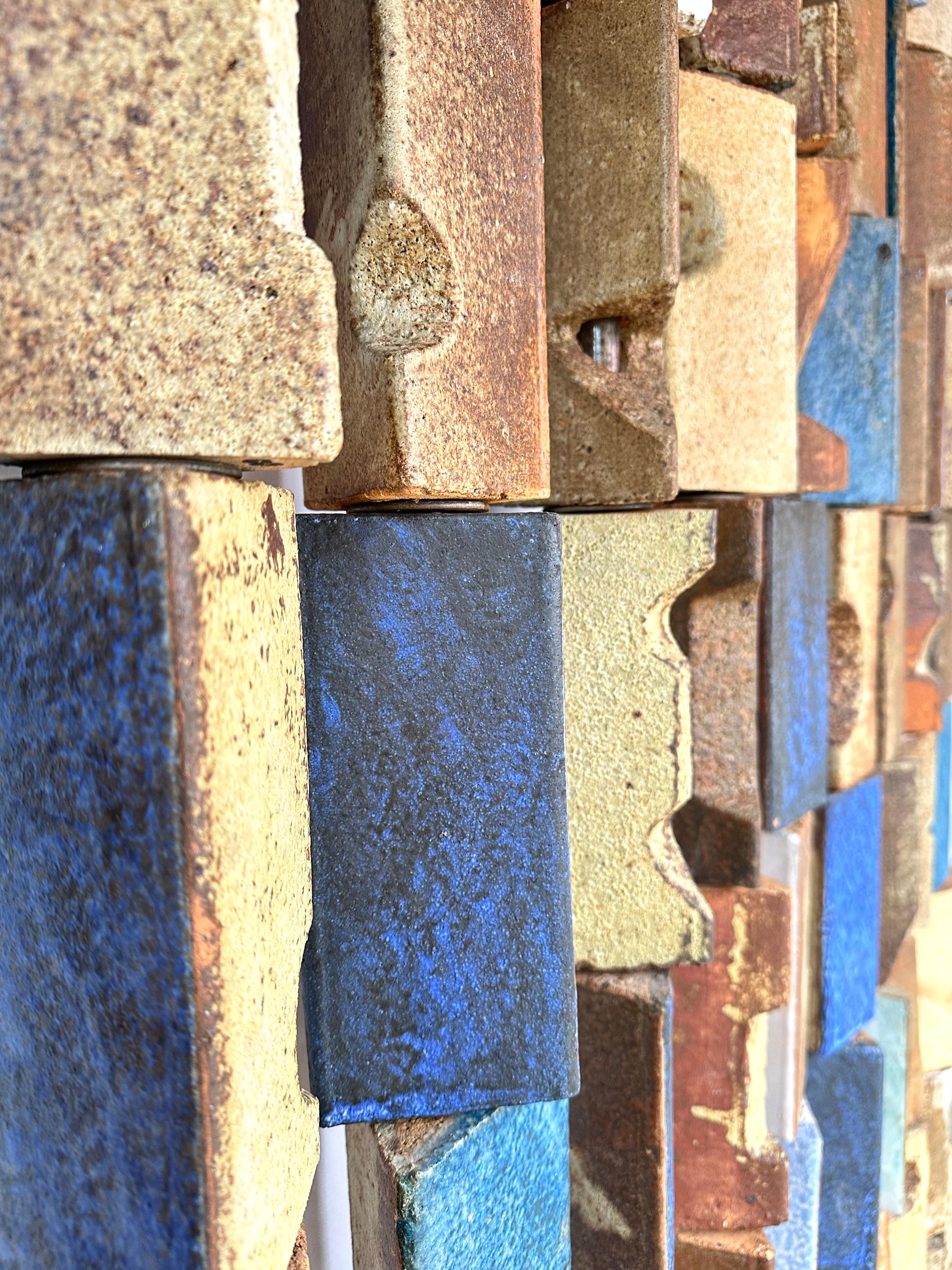 Carved Stoneware Screen, Jean-Pierre Viot, France 1970 For Sale