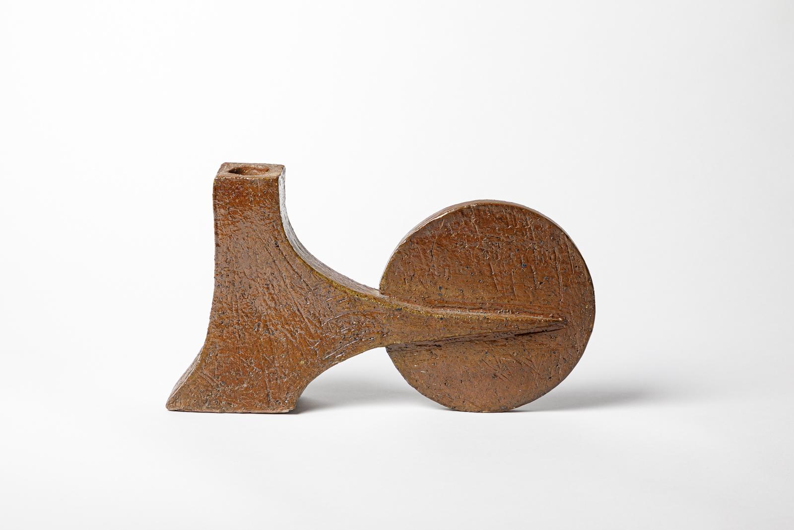 Stoneware sculpture by Georges Martin.
Artist signature on the base. Circa 1970-1980. 
Unique piece.
H : 7.7 x 13.9 x 2.7 inches. 