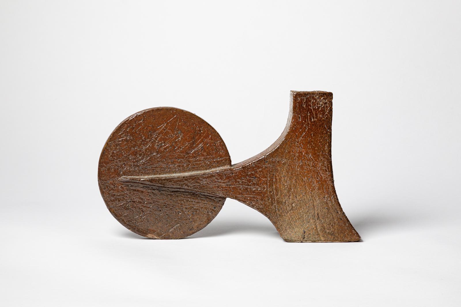 French Stoneware sculpture by Georges Martin, circa 1970-1980. Unique piece. For Sale