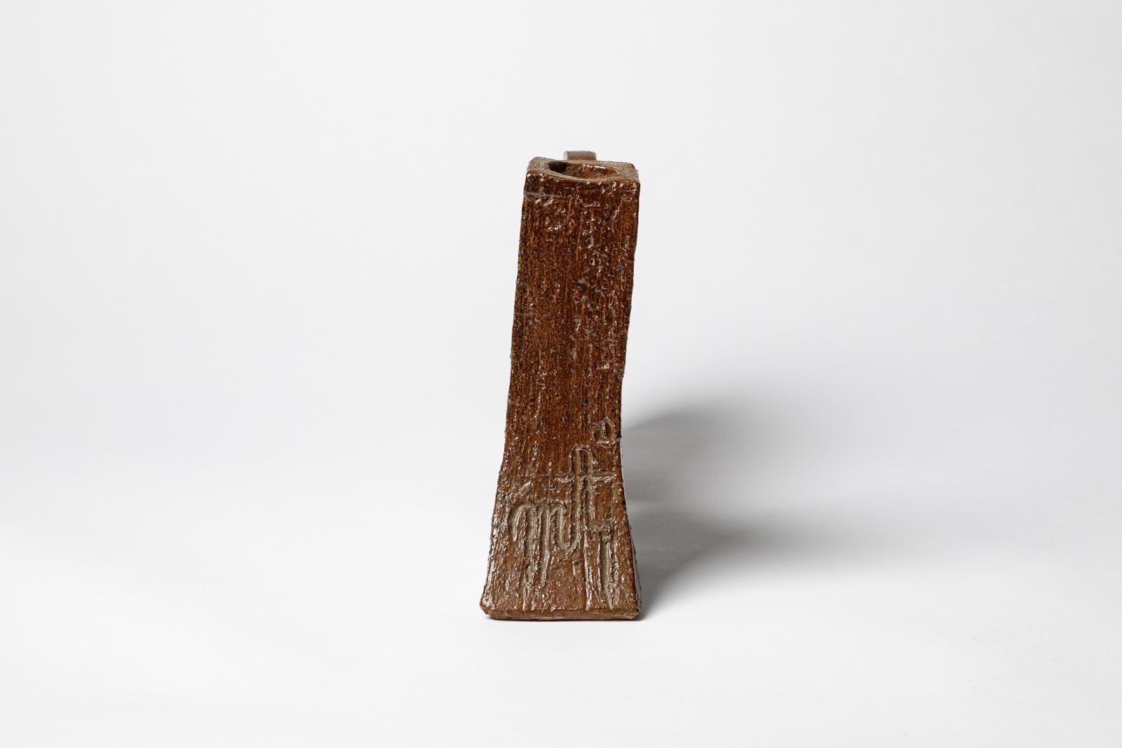 20th Century Stoneware sculpture by Georges Martin, circa 1970-1980. Unique piece. For Sale