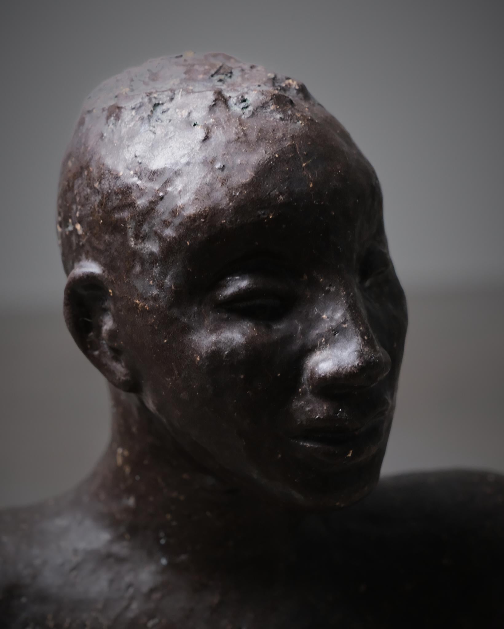Suédois Sculpture en grès de Vicke Lindstrand pour Upsala Ekeby, Suède, années 1950 en vente
