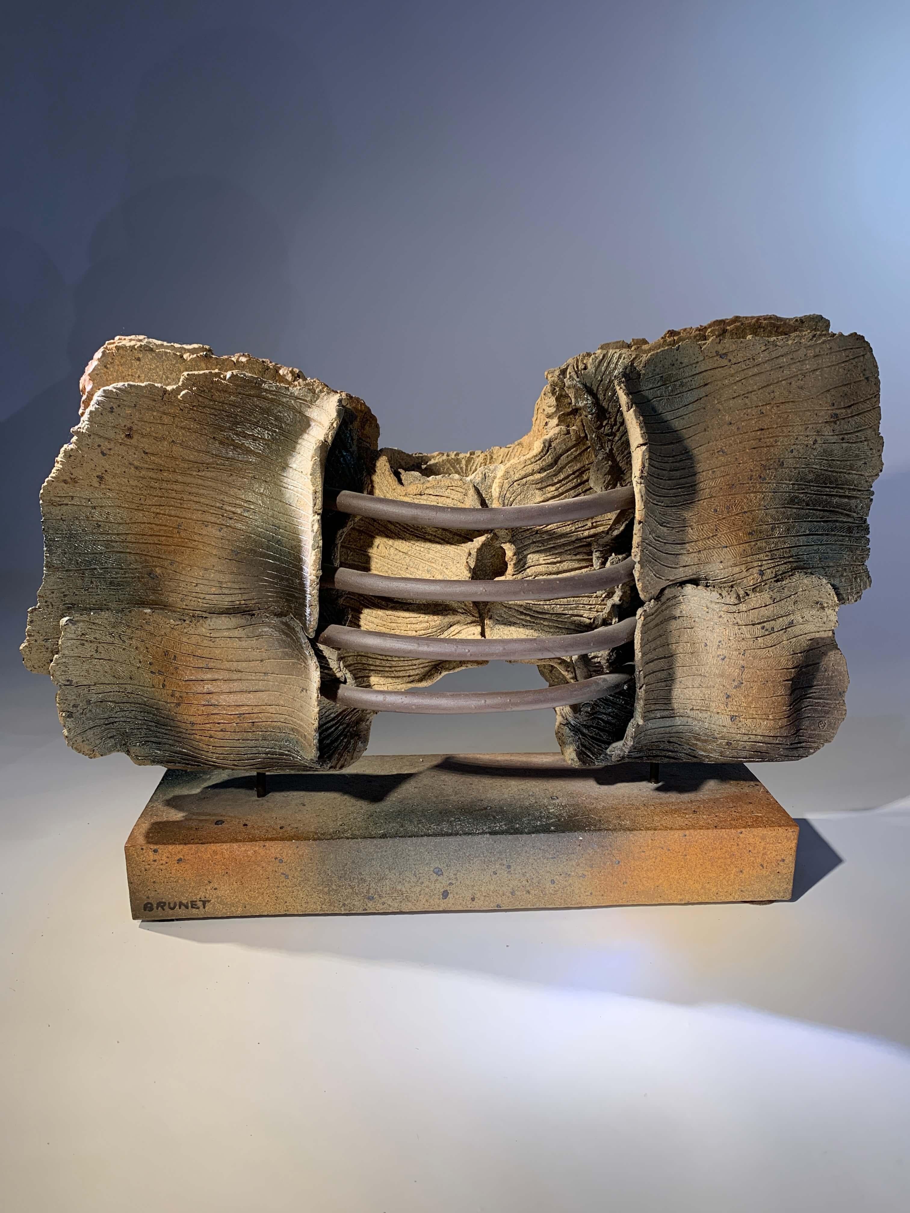 Mid-Century Modern Sculpture en grès, Jean-Paul Brunet. France 1980 en vente
