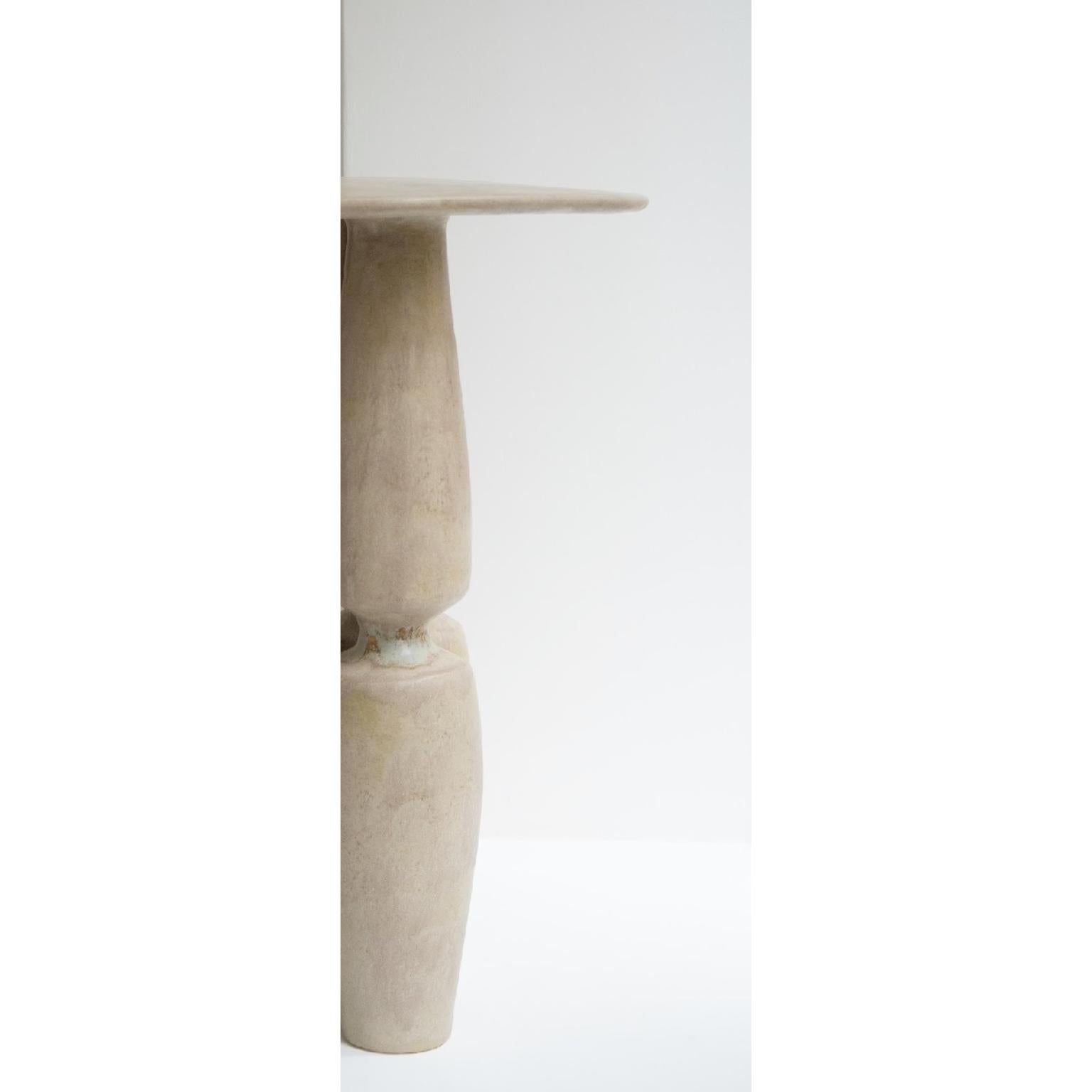 French Stoneware Side Table by Sophie Vaidie For Sale