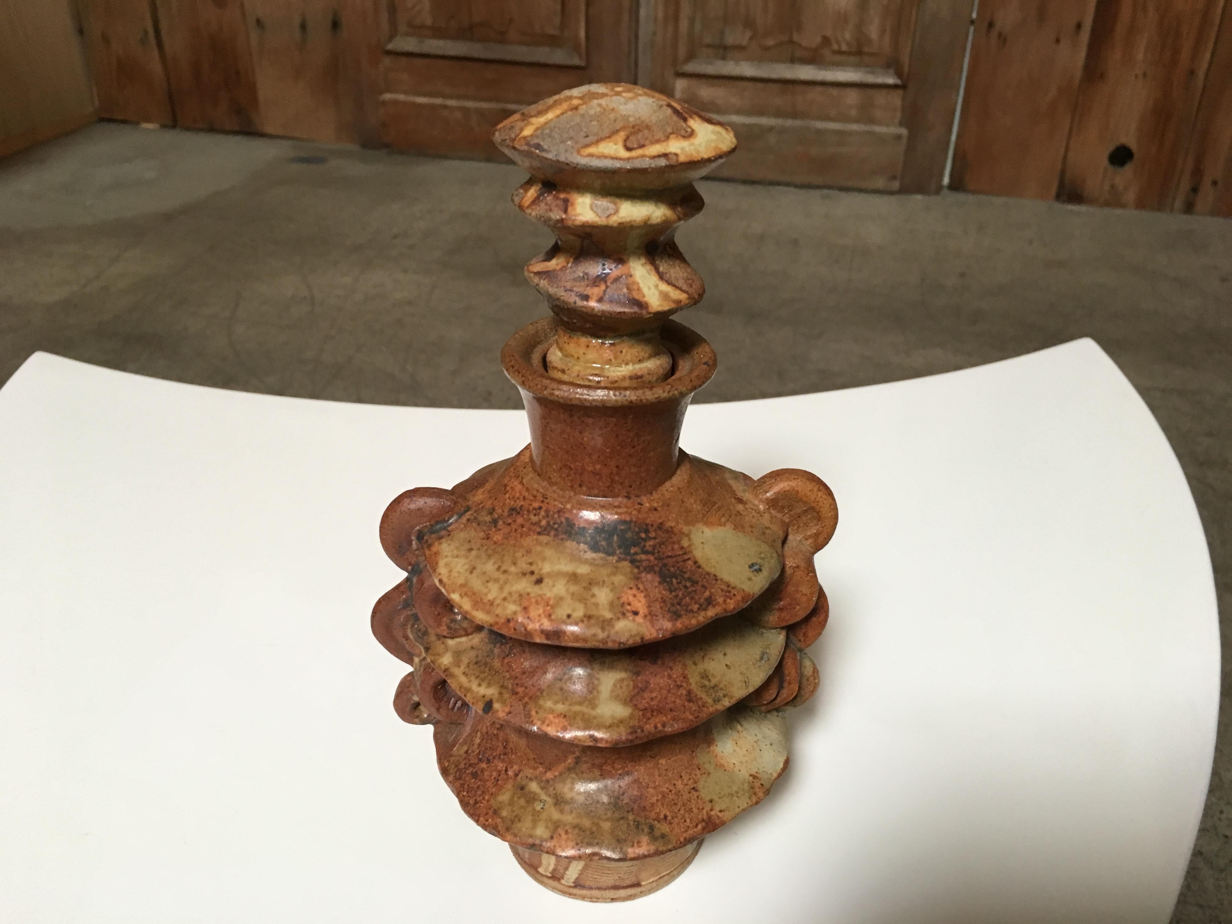 Stoneware Stacked Bottle by Bernard Rooke For Sale 4