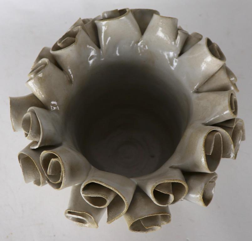 Mid-Century Modern Stoneware Studio Flower Pot