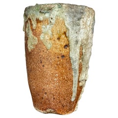 Stoneware Studio Pottery  Lava Glaze Vase Mid 20th Century MCM