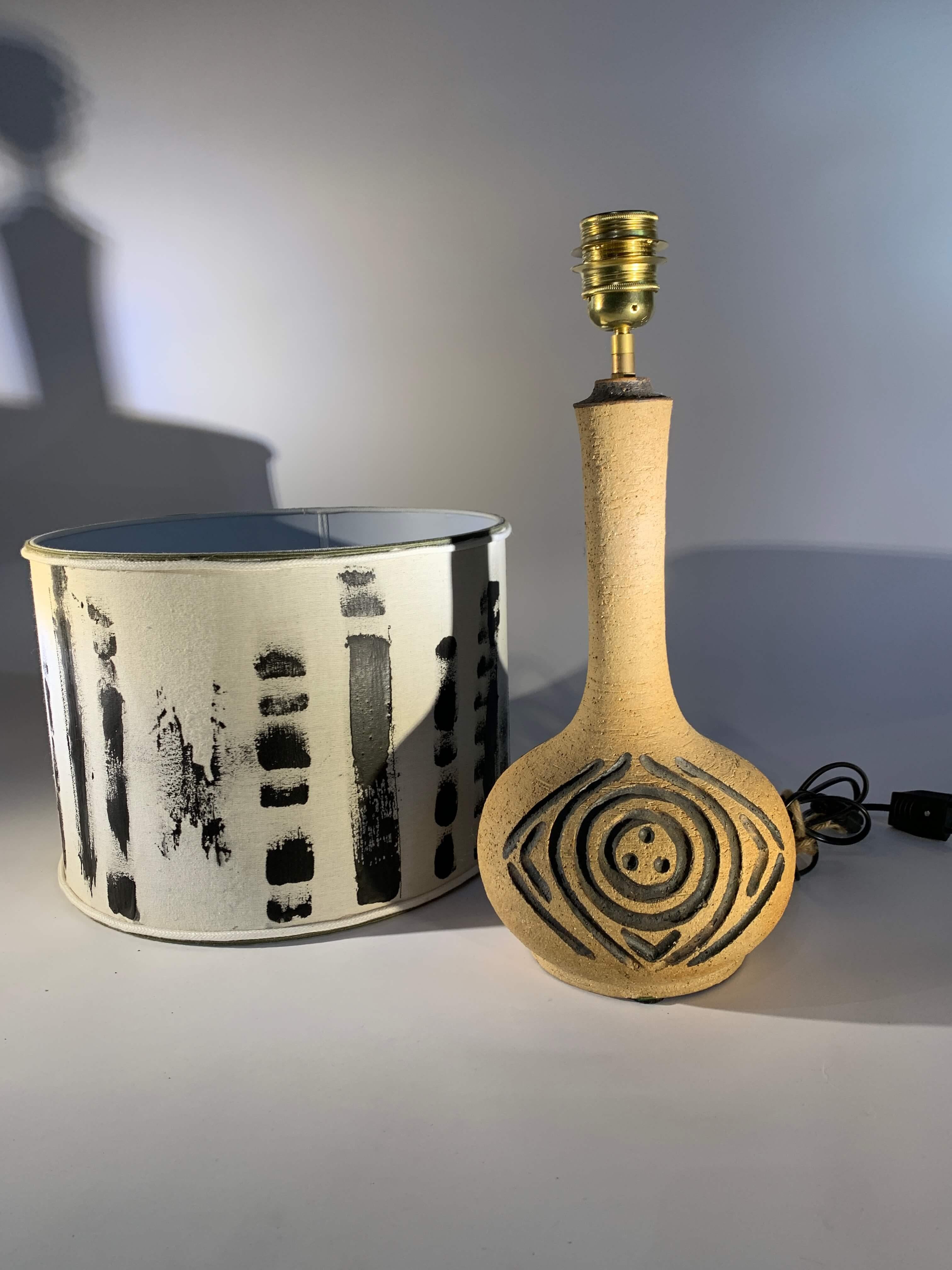 Mid-Century Modern Stoneware Table Lamp 1970s, Mette Lokke Stiil For Sale