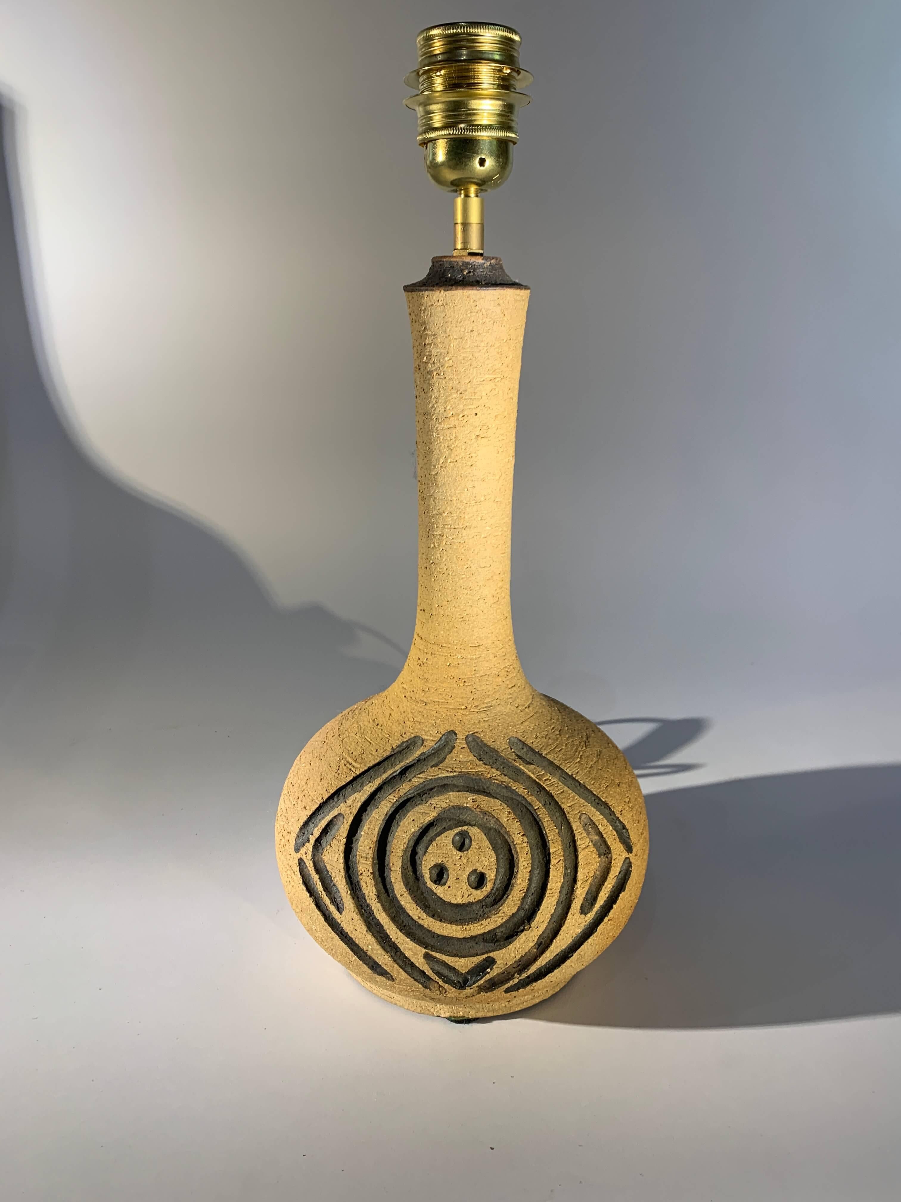 Danish Stoneware Table Lamp 1970s, Mette Lokke Stiil For Sale