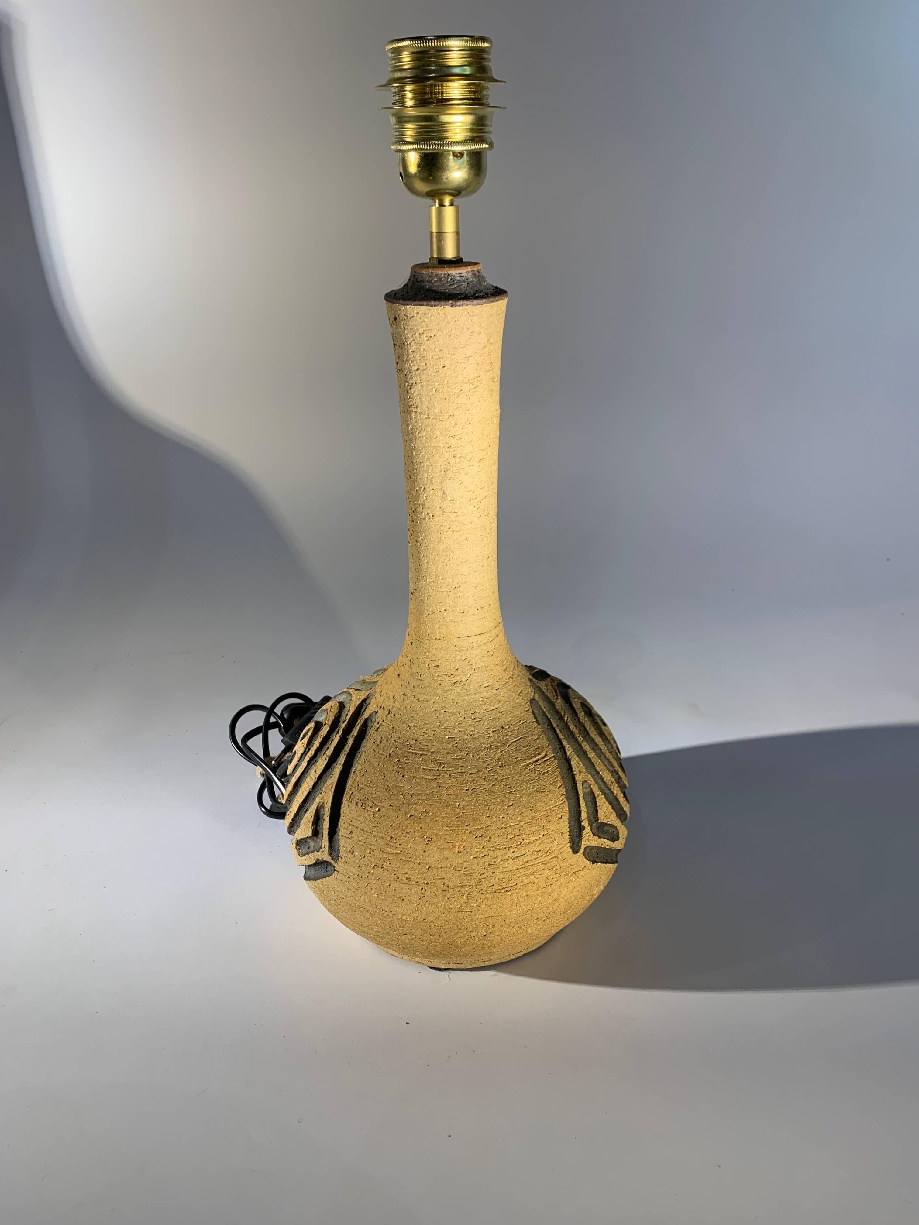 Hand-Crafted Stoneware Table Lamp 1970s, Mette Lokke Stiil For Sale
