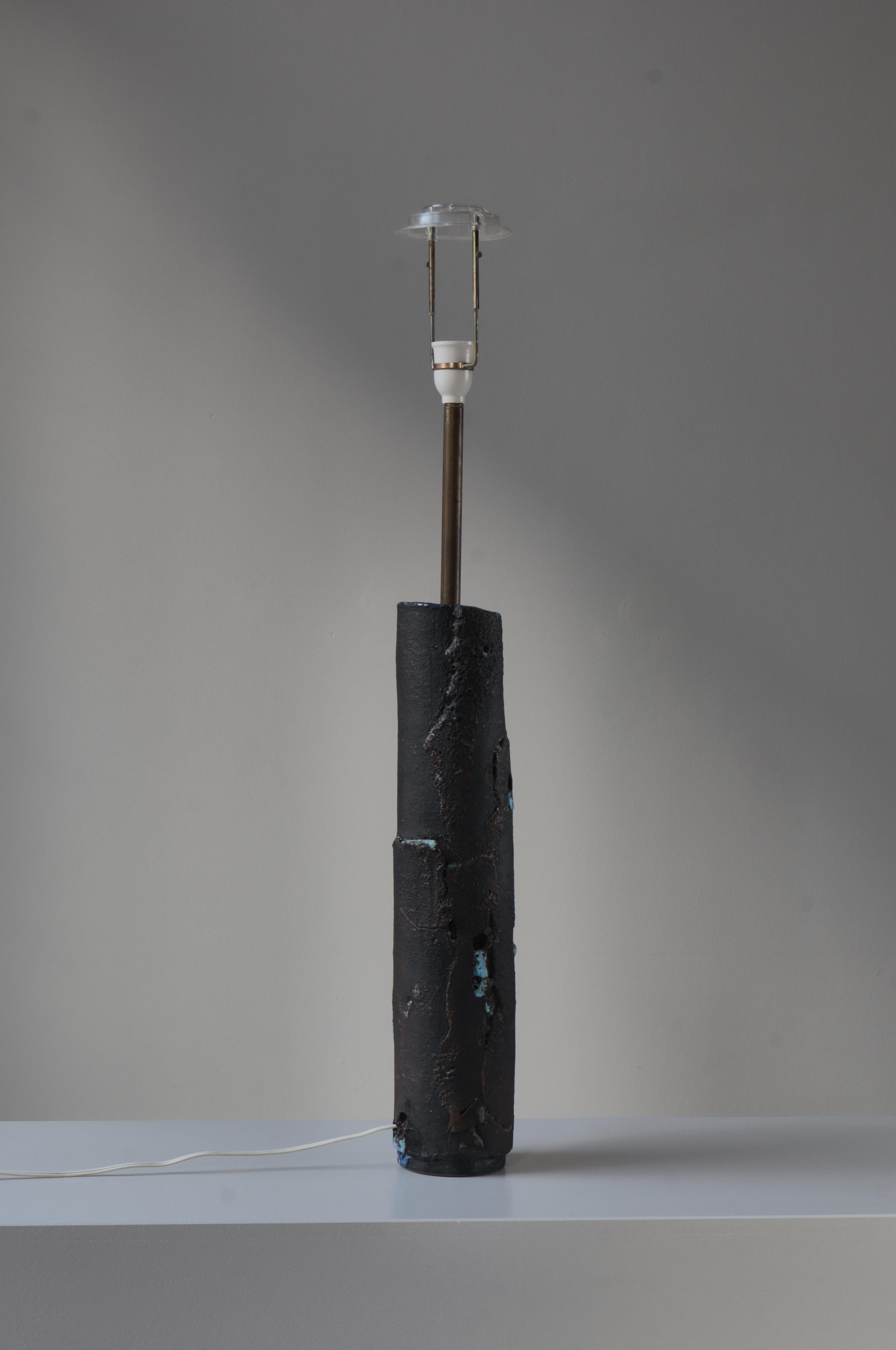 Stoneware Table / Floor Lamp by Ole Bjørn Krüger, Own Studio, Denmark, 1970s For Sale 6