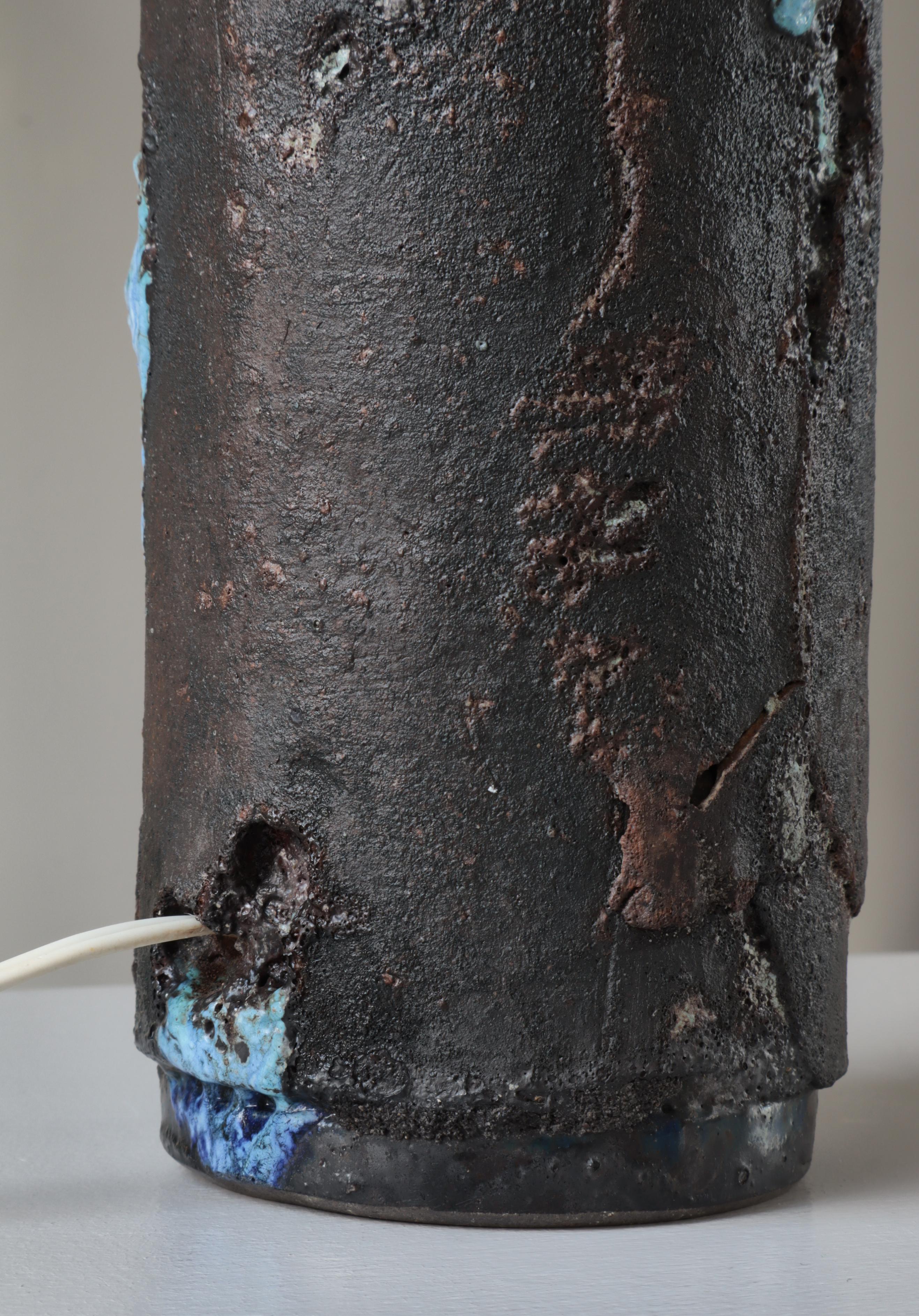 Stoneware Table / Floor Lamp by Ole Bjørn Krüger, Own Studio, Denmark, 1970s For Sale 7