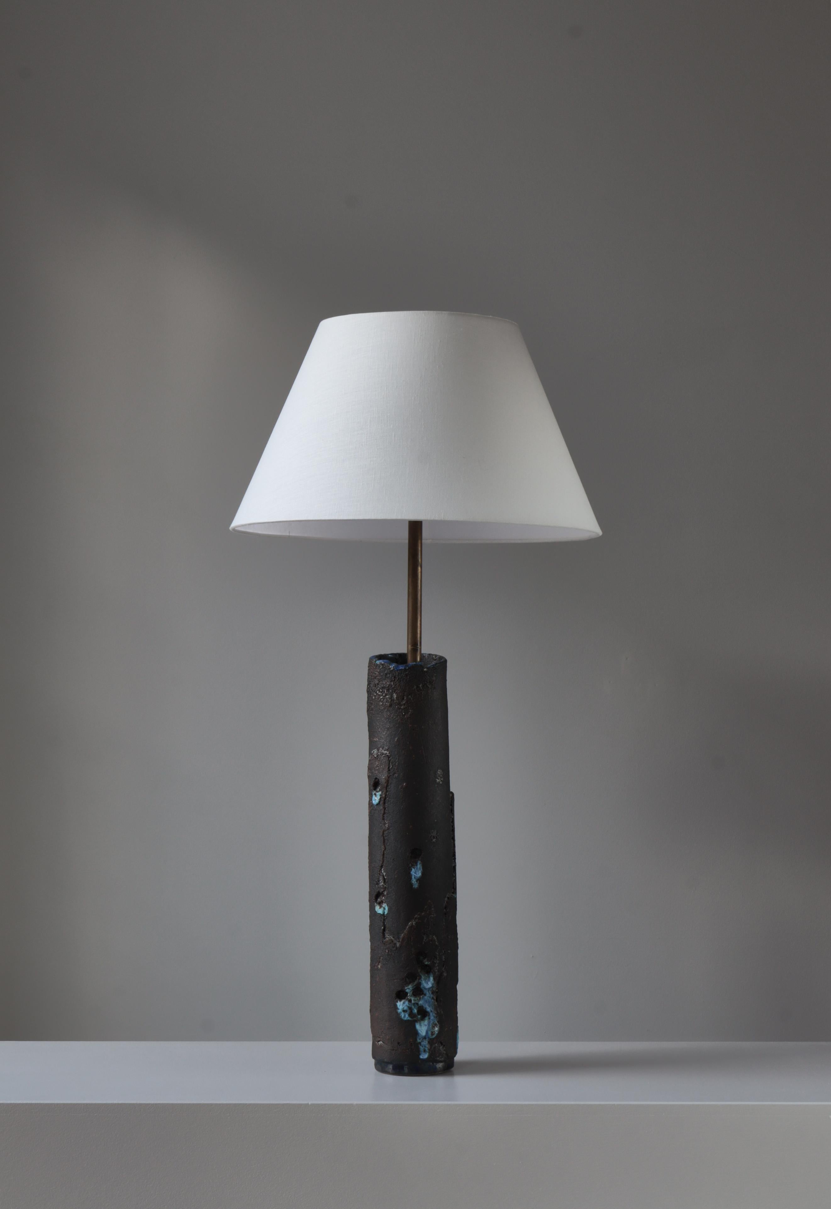 Stoneware Table / Floor Lamp by Ole Bjørn Krüger, Own Studio, Denmark, 1970s For Sale 9