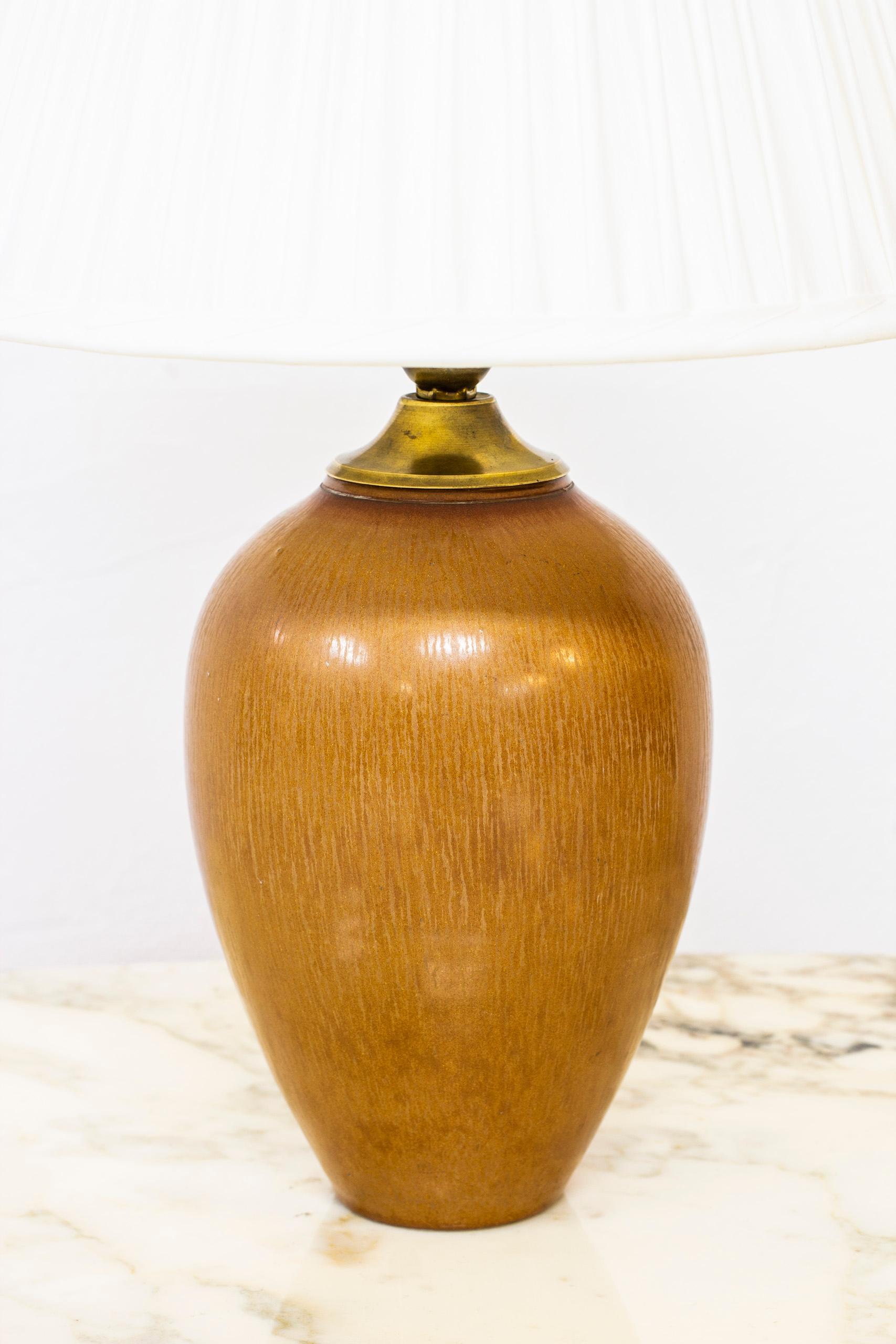Scandinavian Modern Stoneware Table Lamp by Gunnar Nylund for Rörstrand, Sweden, 1950s