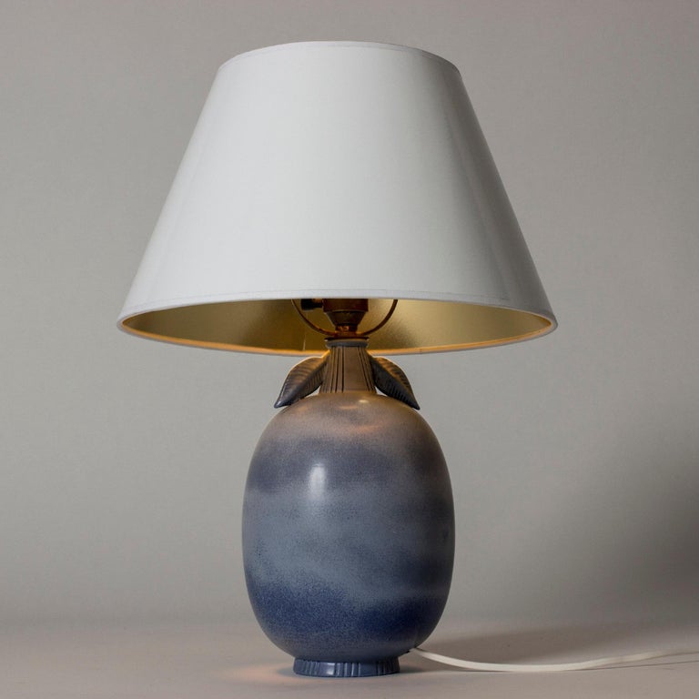Swedish Stoneware Table Lamp by Gunnar Nylund for Rörstrand, Sweden. 1950s