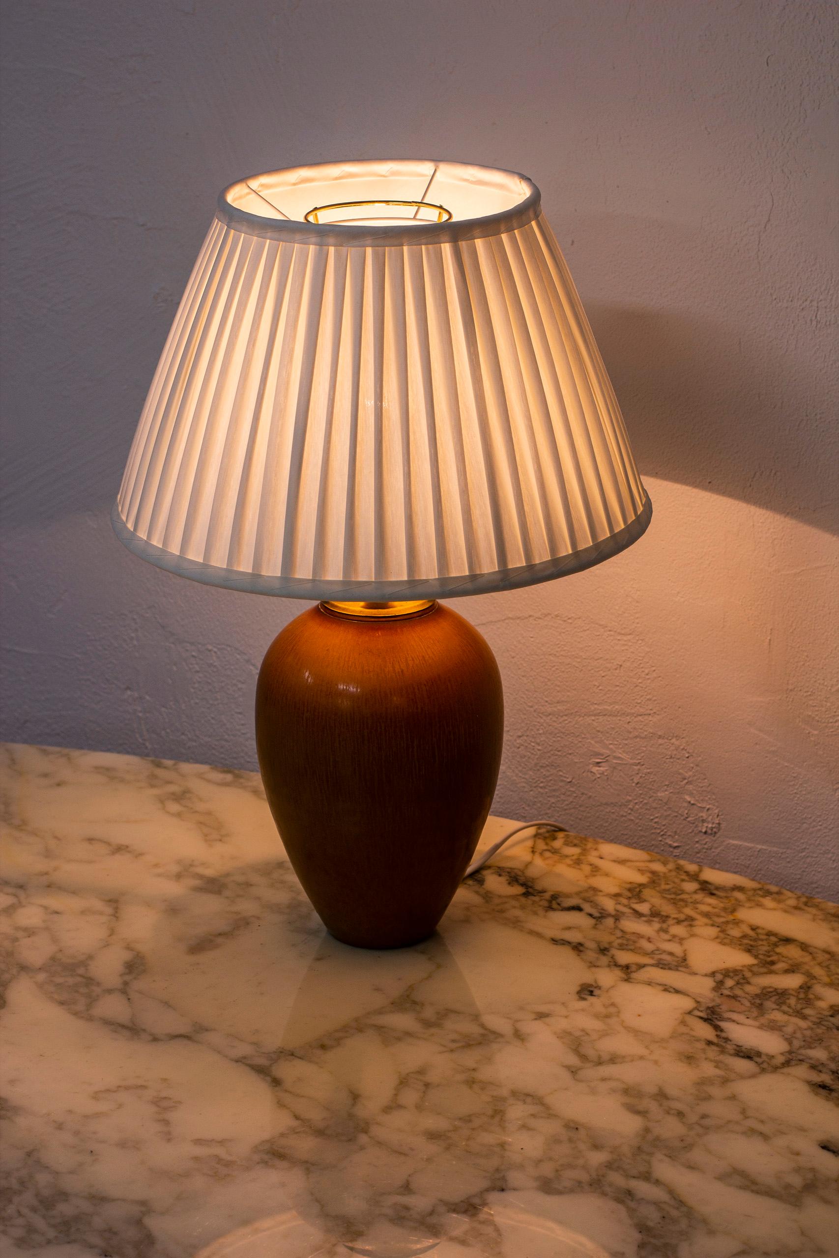 Swedish Stoneware Table Lamp by Gunnar Nylund for Rörstrand, Sweden, 1950s