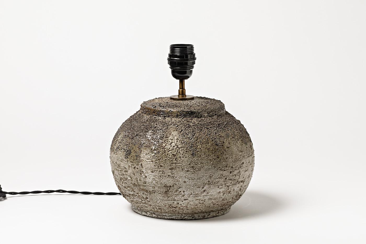 A stoneware table lamp by Huguette Bessone to Vallauris, France.
Perfect conditions.
Handwritten signature under the base 