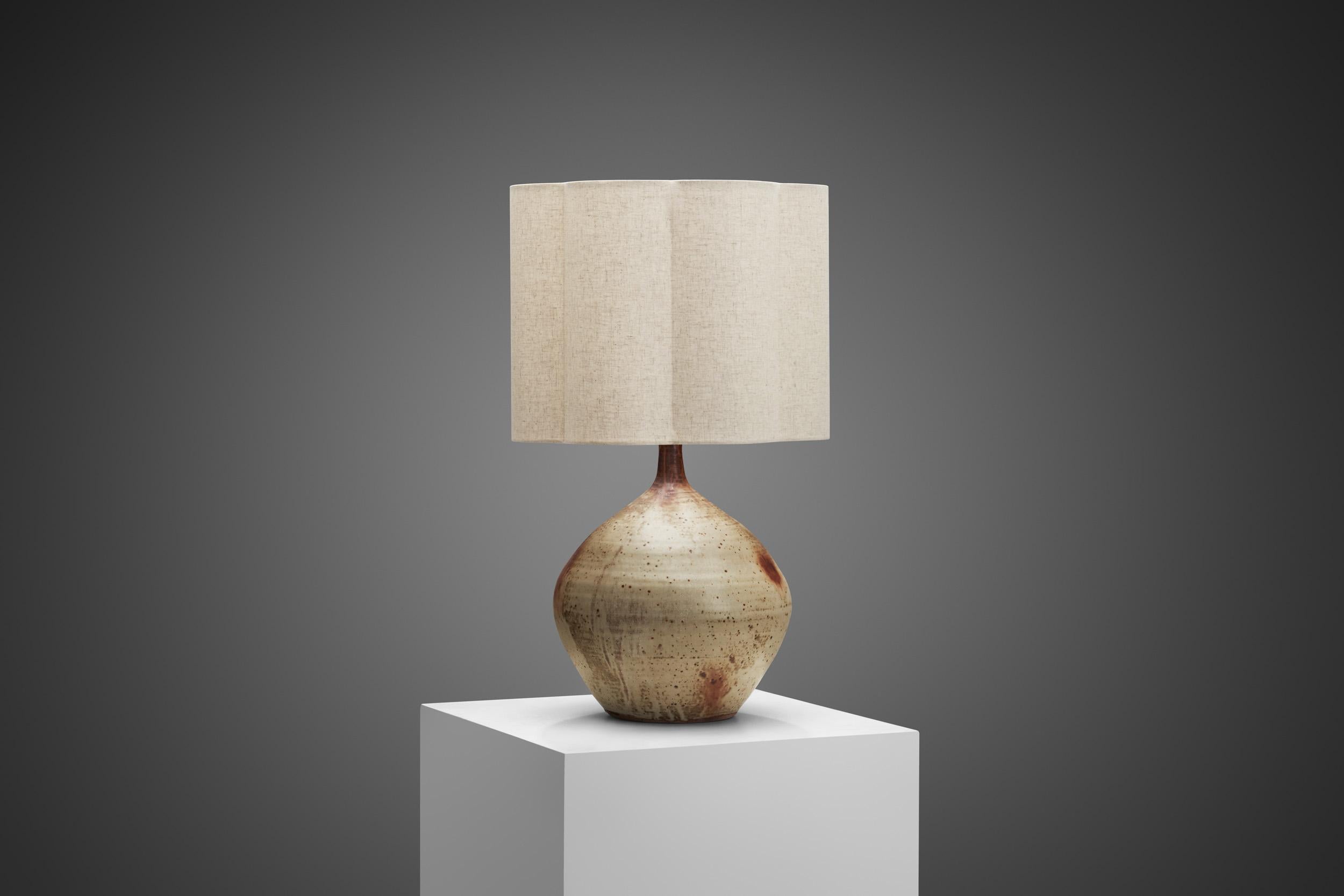 Stoneware Table Lamp by Jean Pierre Prud’homme, France ca 1960s In Good Condition For Sale In Utrecht, NL