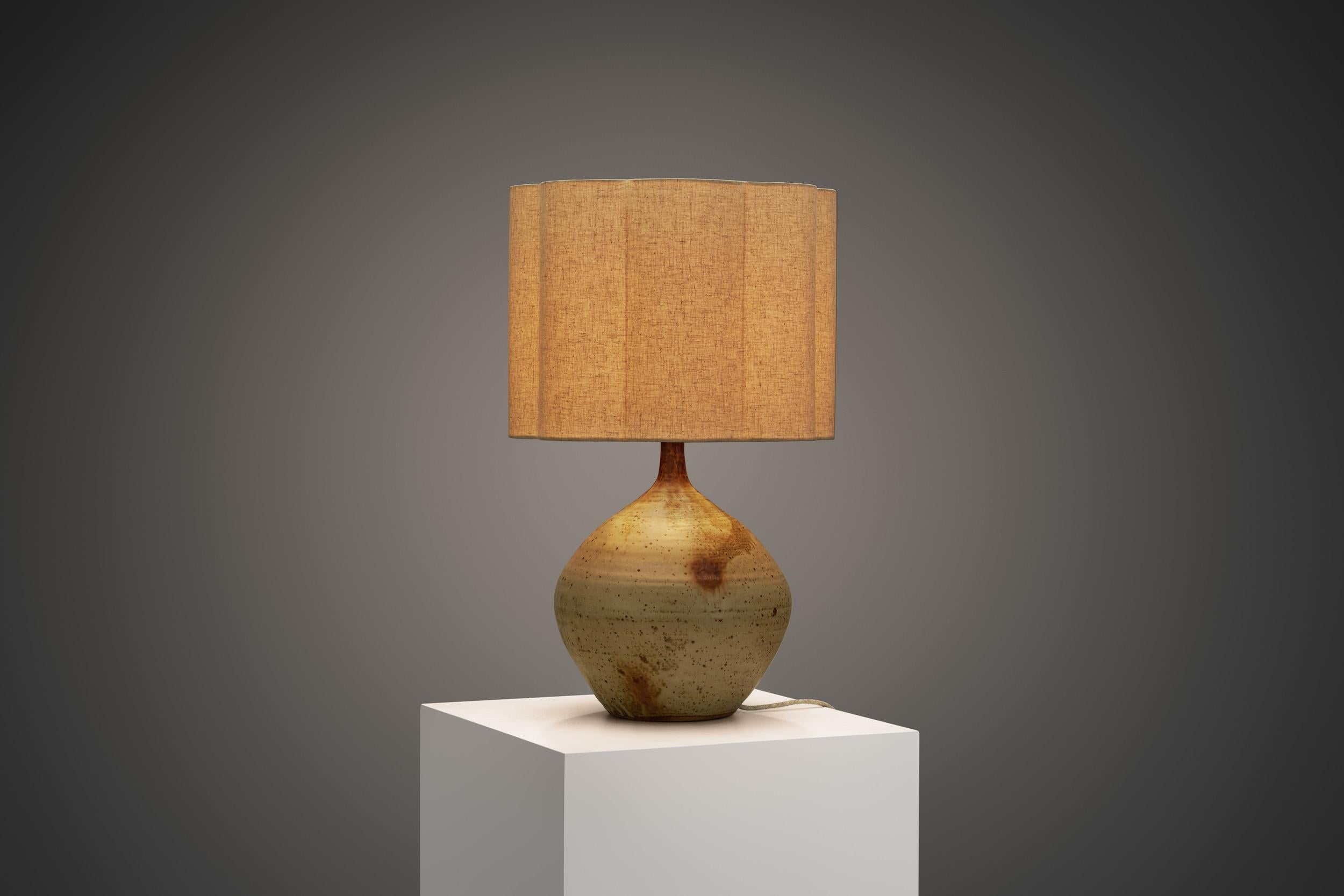 Mid-20th Century Stoneware Table Lamp by Jean Pierre Prud’homme, France ca 1960s For Sale
