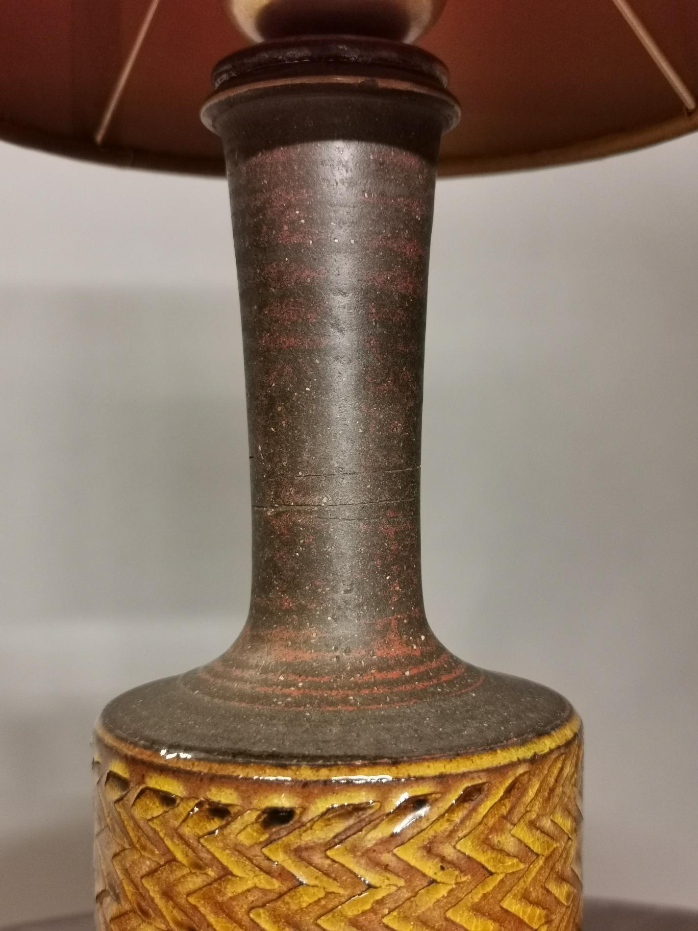 Danish Stoneware Table Lamp by Nils Kähler, Denmark, 1960s For Sale