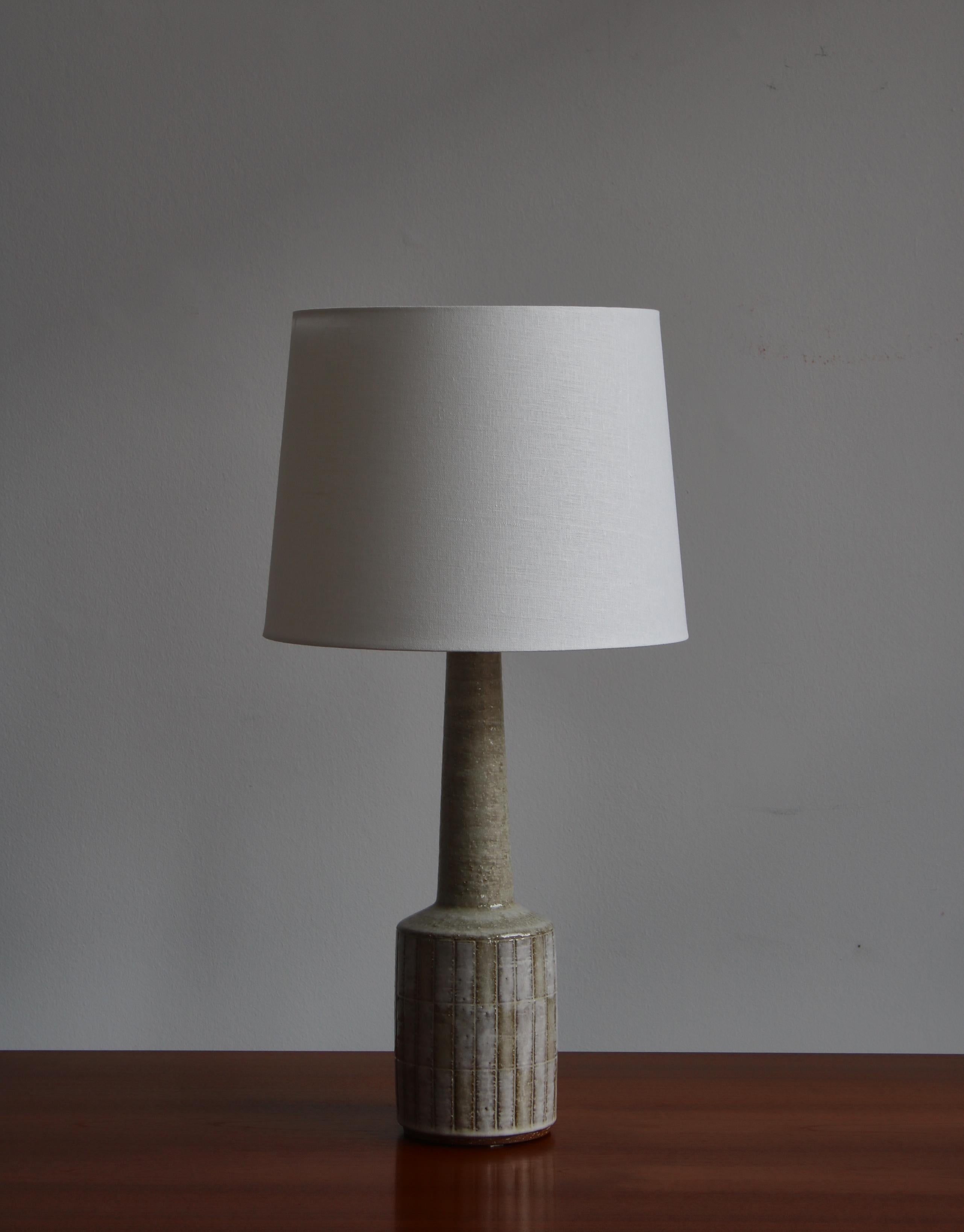 Danish Large Stoneware Table Lamp, Per Linneman-Scmidt, Palshus, Denmark, 1960s For Sale