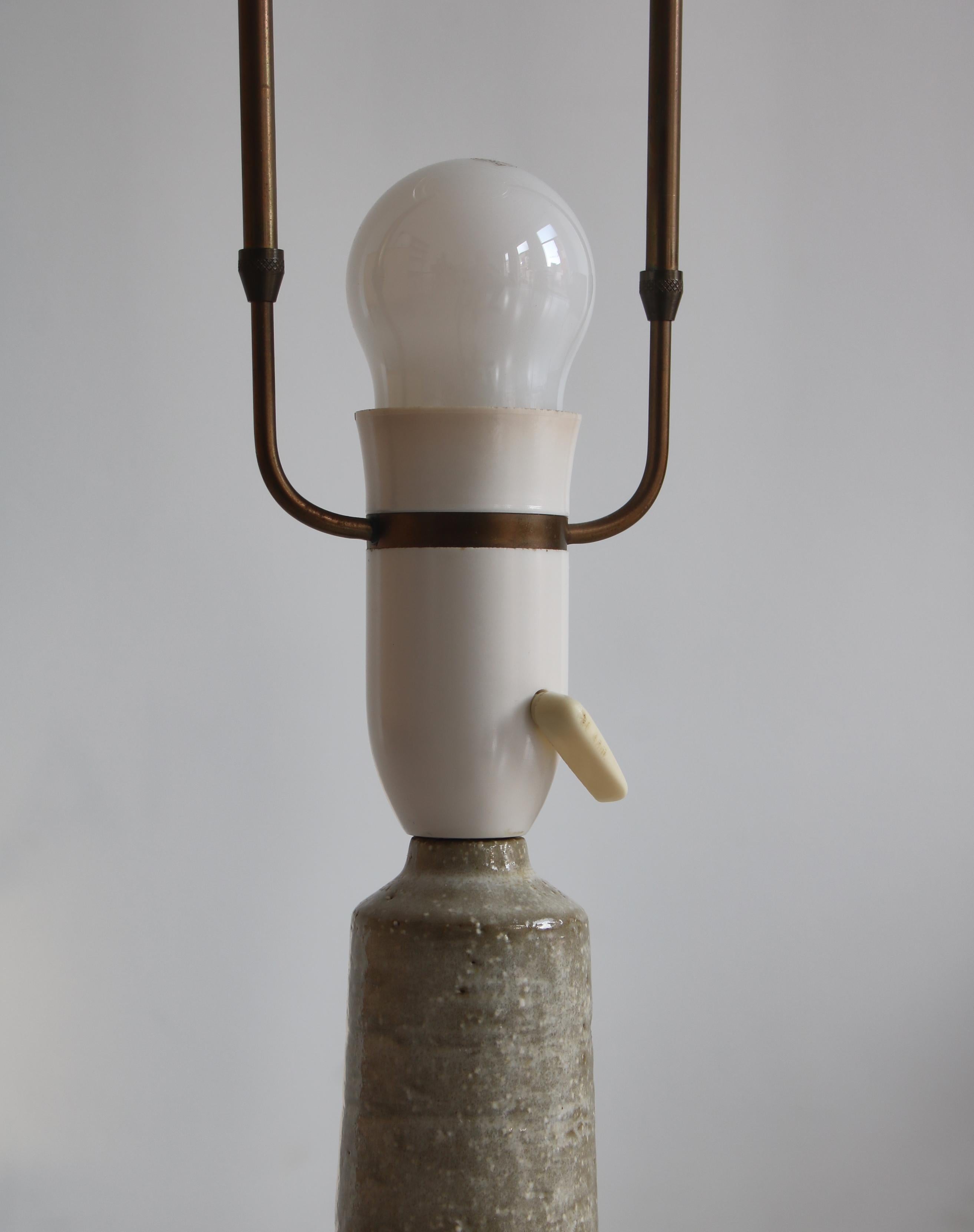 Large Stoneware Table Lamp, Per Linneman-Scmidt, Palshus, Denmark, 1960s For Sale 1