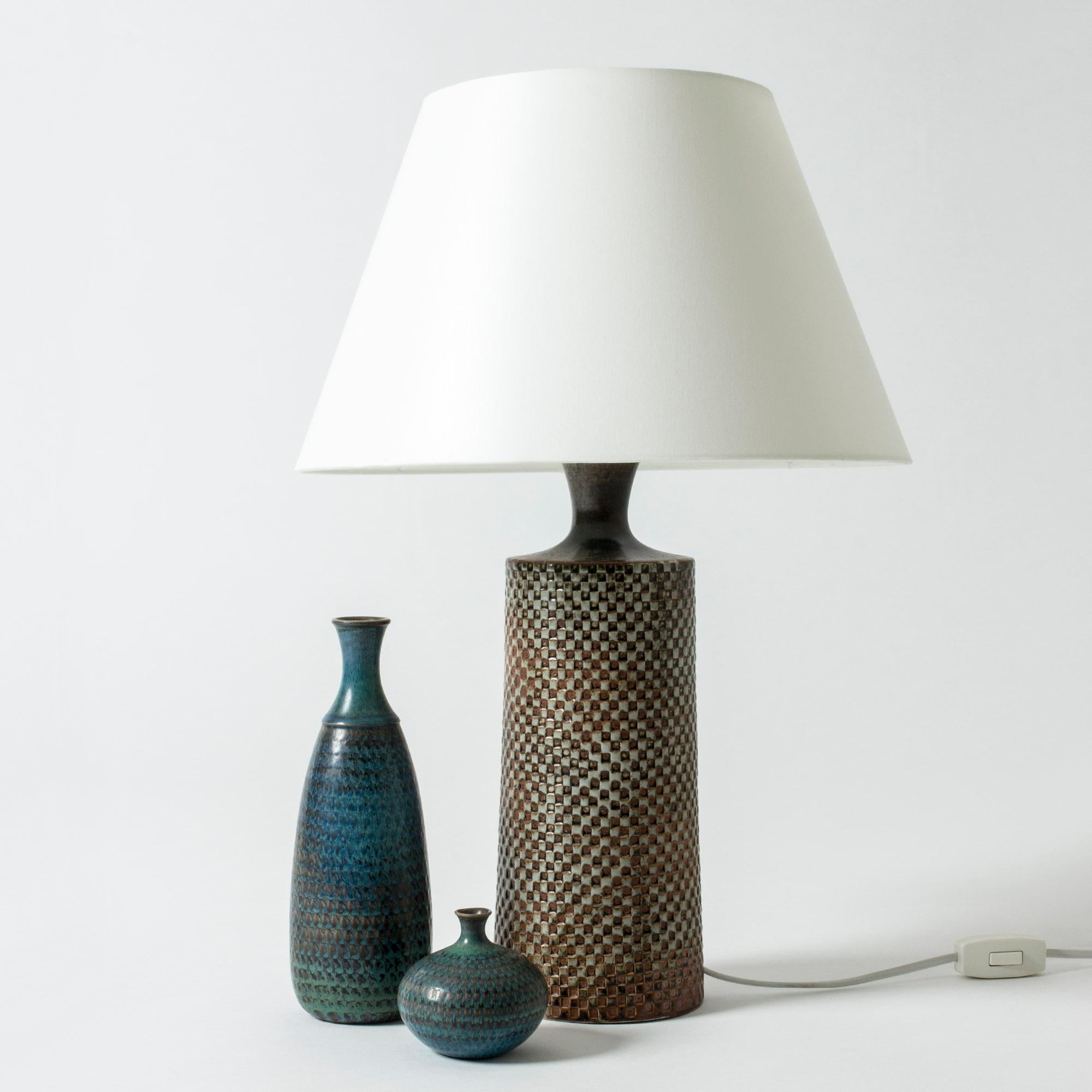 Stoneware Table Lamp Designed by Stig Lindberg for Gustavsberg, Sweden, 1950s In Good Condition In Stockholm, SE