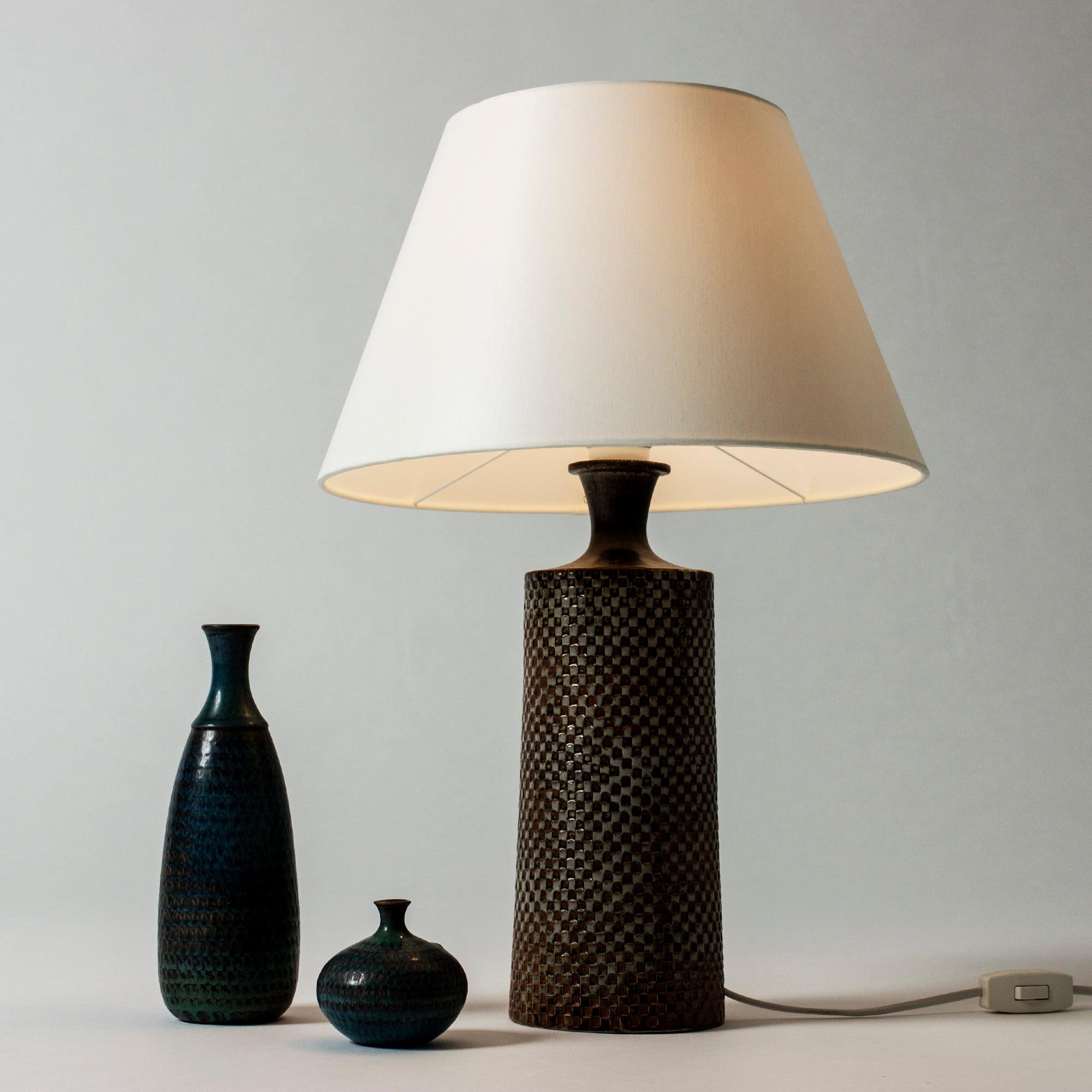 Mid-20th Century Stoneware Table Lamp Designed by Stig Lindberg for Gustavsberg, Sweden, 1950s