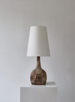 Stoneware Table Lamp Handmade by "Sejer" Denmark, 1960s Brutalism