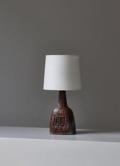 Lampe de table en grès fabriquée à la main par "Sejer" Denmark, 1960s Brutalism