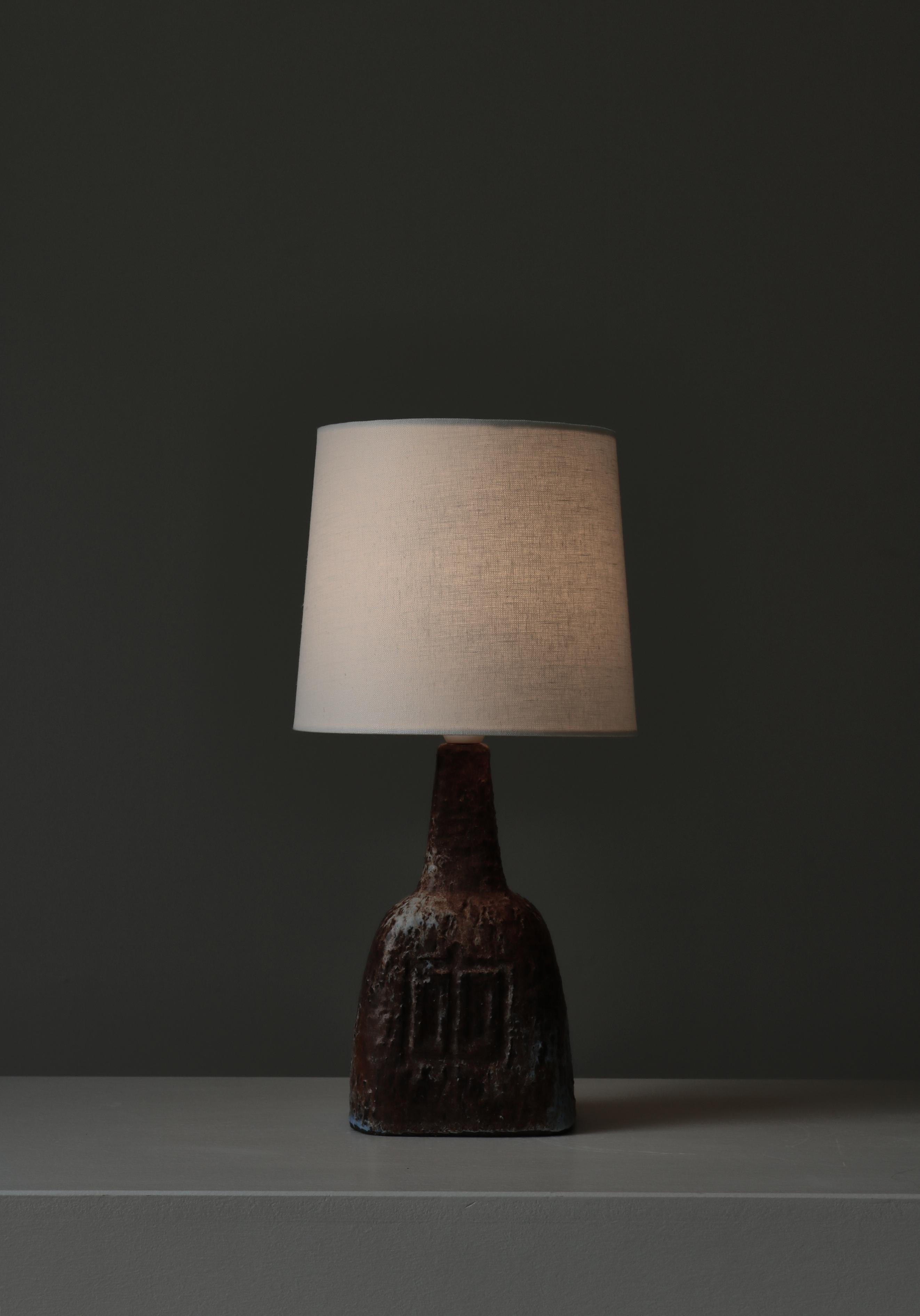 Vernissé Lampe de table en grès fabriquée à la main par 
