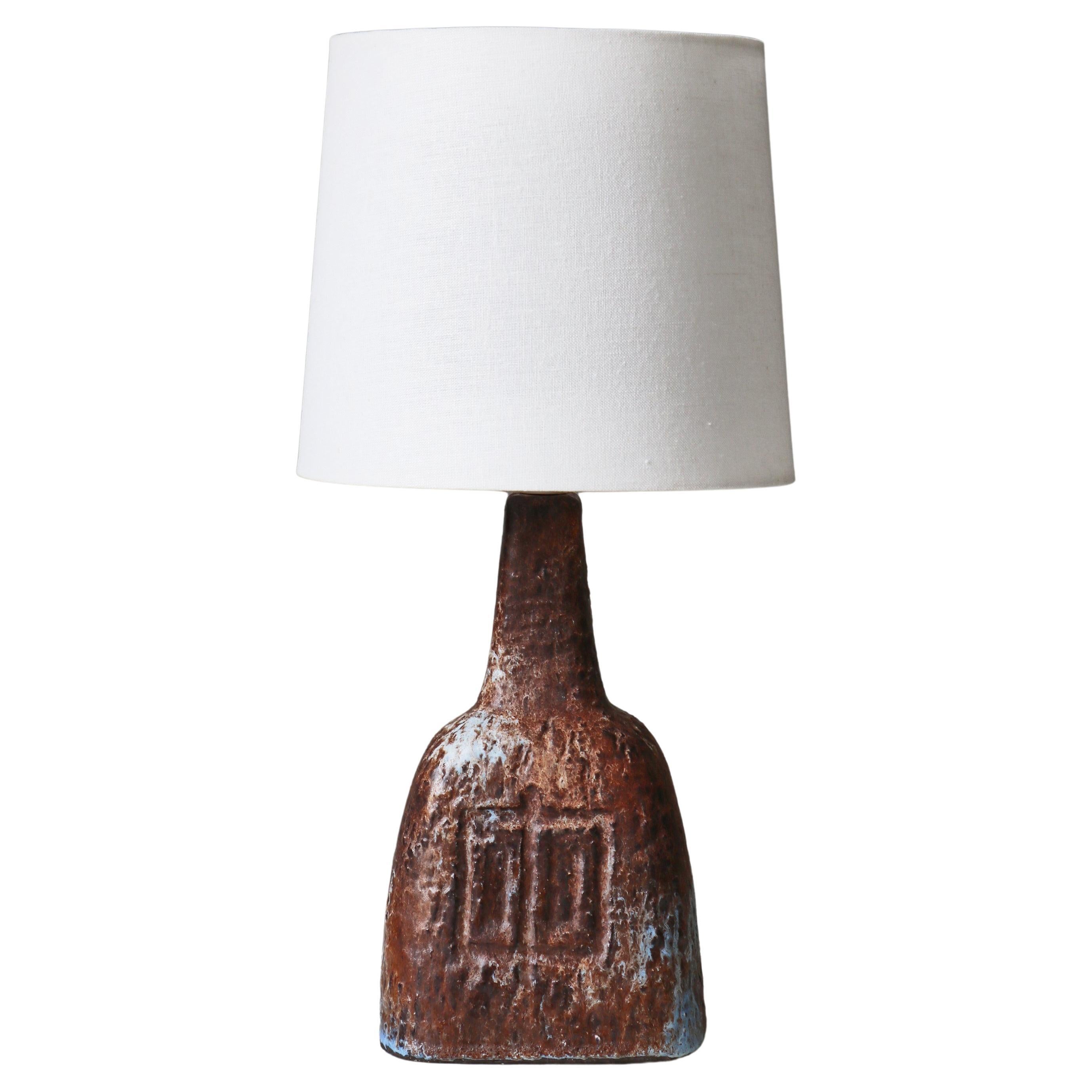 Stoneware Table Lamp Handmade by "Sejer" Denmark, 1960s Brutalism