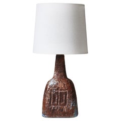 Stoneware Table Lamp Handmade by "Sejer" Denmark, 1960s Brutalism