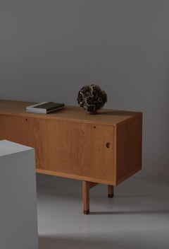 Lampada da tavolo in gres nei colori della terra di Bodil Marie Nielsen, Danimarca, anni '70