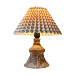 Stoneware Table Lamp in Earthy Glazes by Berte Jessen, Denmark, 1970s