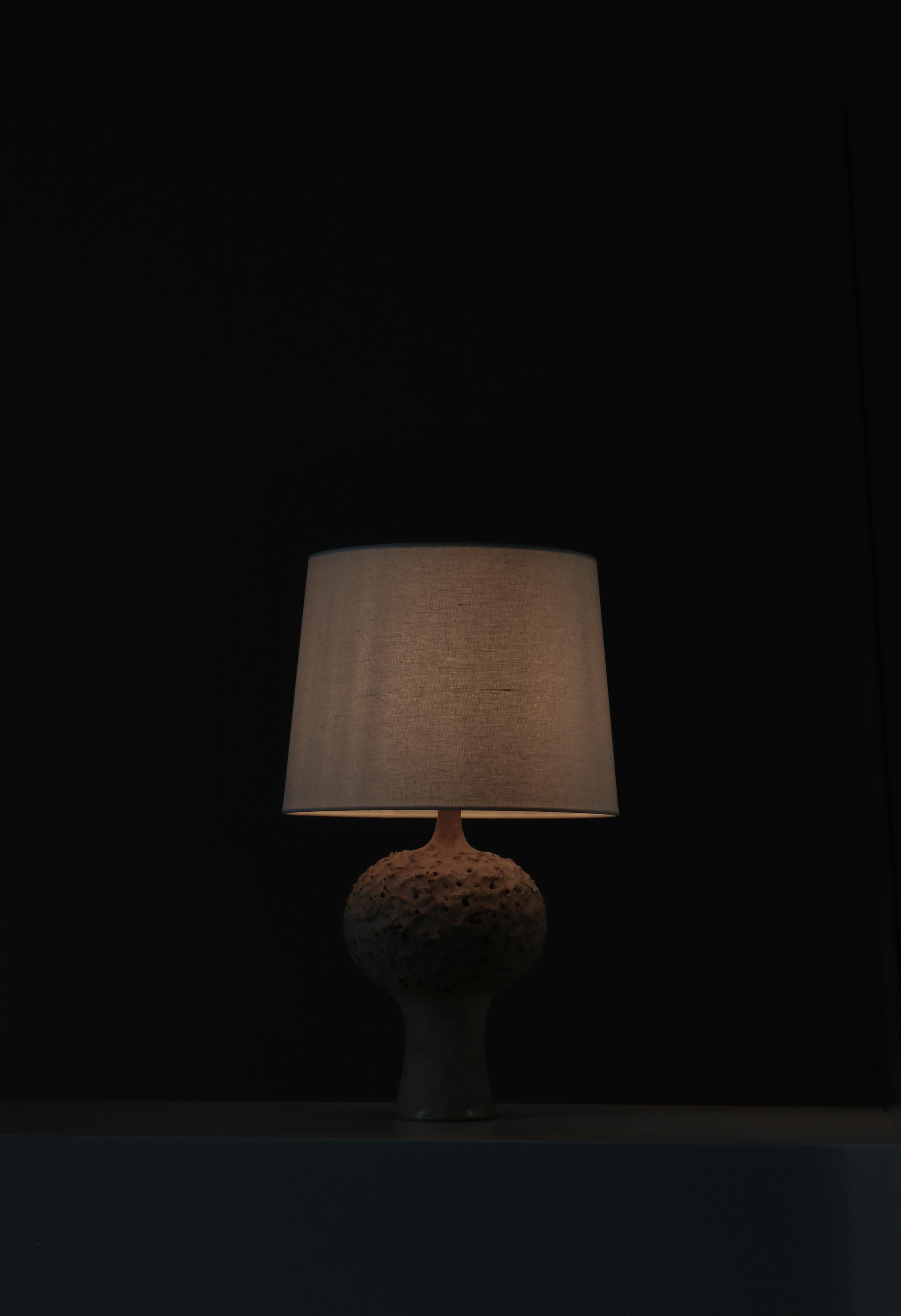 Mid-20th Century Stoneware Table Lamp Light Glazing by Bodil Marie Nielsen, Denmark, 1960s For Sale