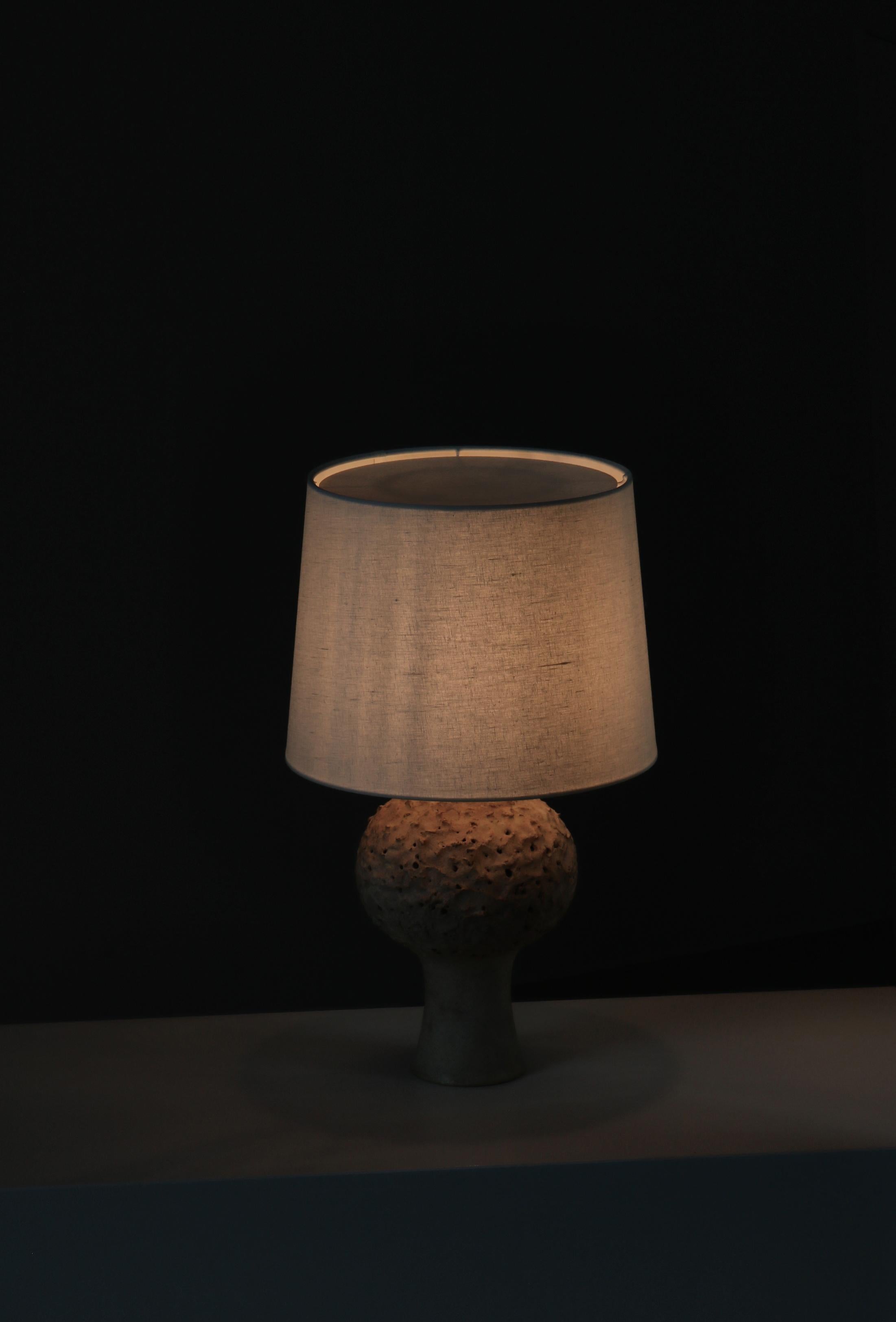 Stoneware Table Lamp Light Glazing by Bodil Marie Nielsen, Denmark, 1960s For Sale 2