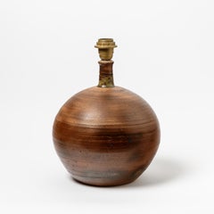 Steingut-Tischlampe von Pierre Digan zu La Borne, um 1970