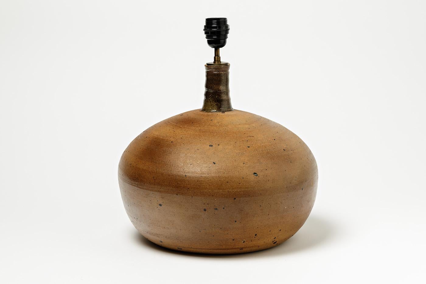 Stoneware Table Lampe by Pierre Digan to La Borne, circa 1970 In Excellent Condition For Sale In Saint-Ouen, FR