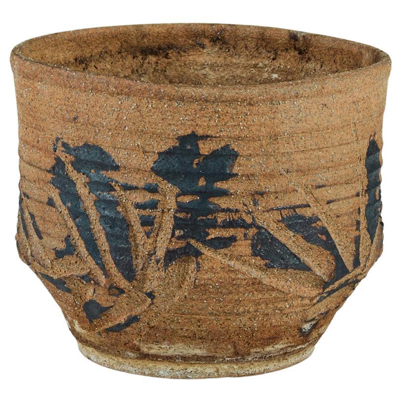 Stoneware Table Planter with Black Glaze