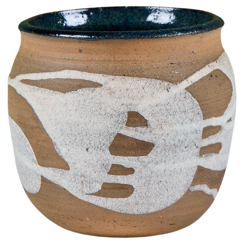 Stoneware Table Planter with White Glaze