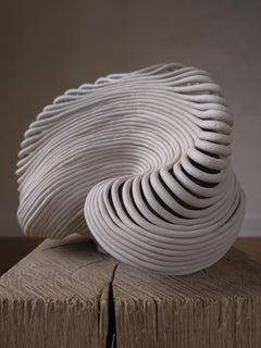 Organic Form White Stoneware Tamala Sculpture by Munier