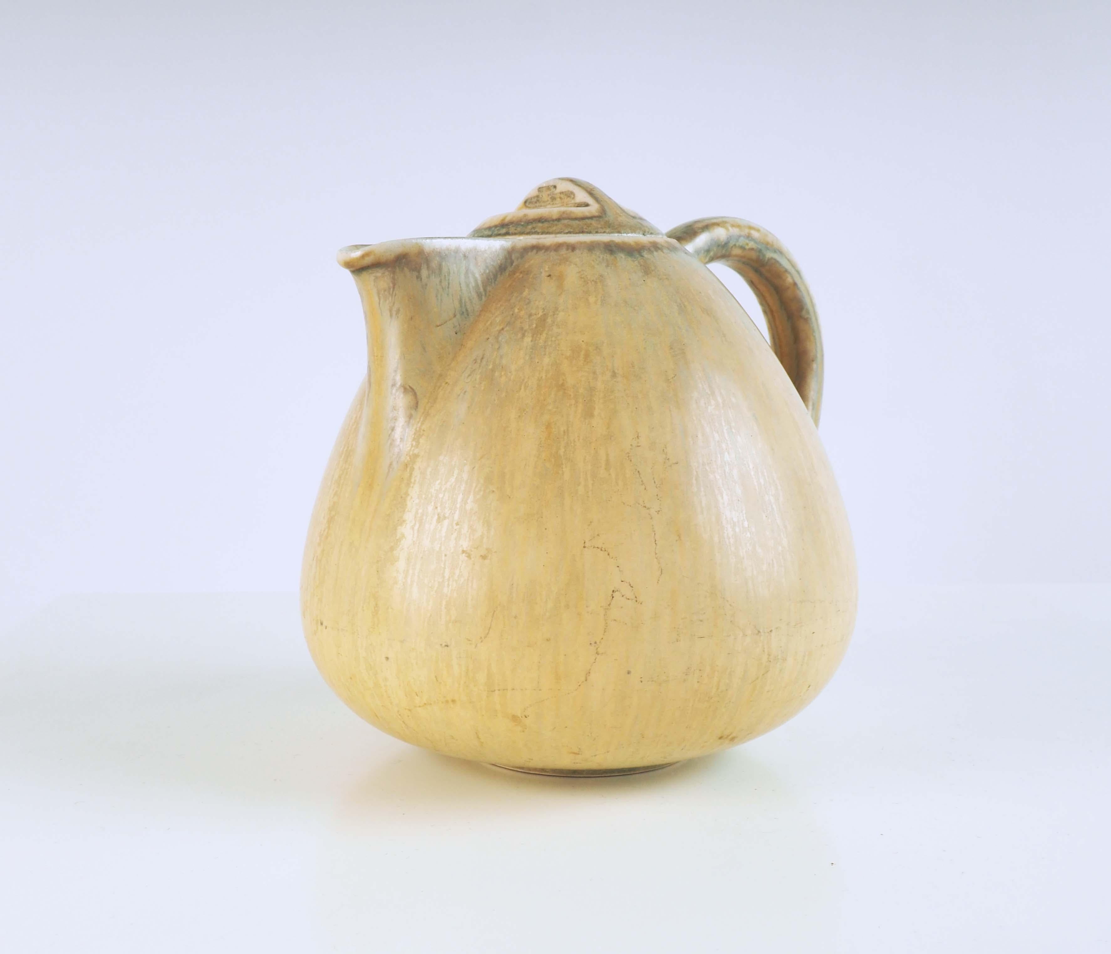 Mid-20th Century Stoneware Teapot by Saxbo in Denmark For Sale