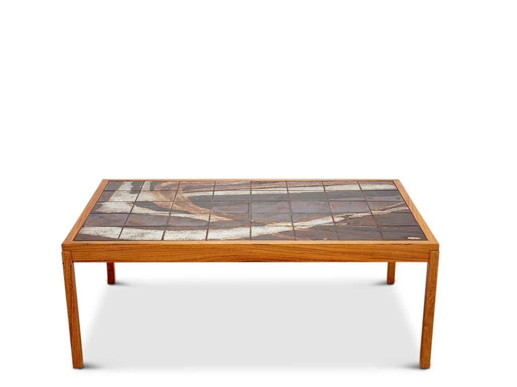 Stoneware & Rosewood Coffee Table by Ole Bjorn Kryger
Dimensions: 50