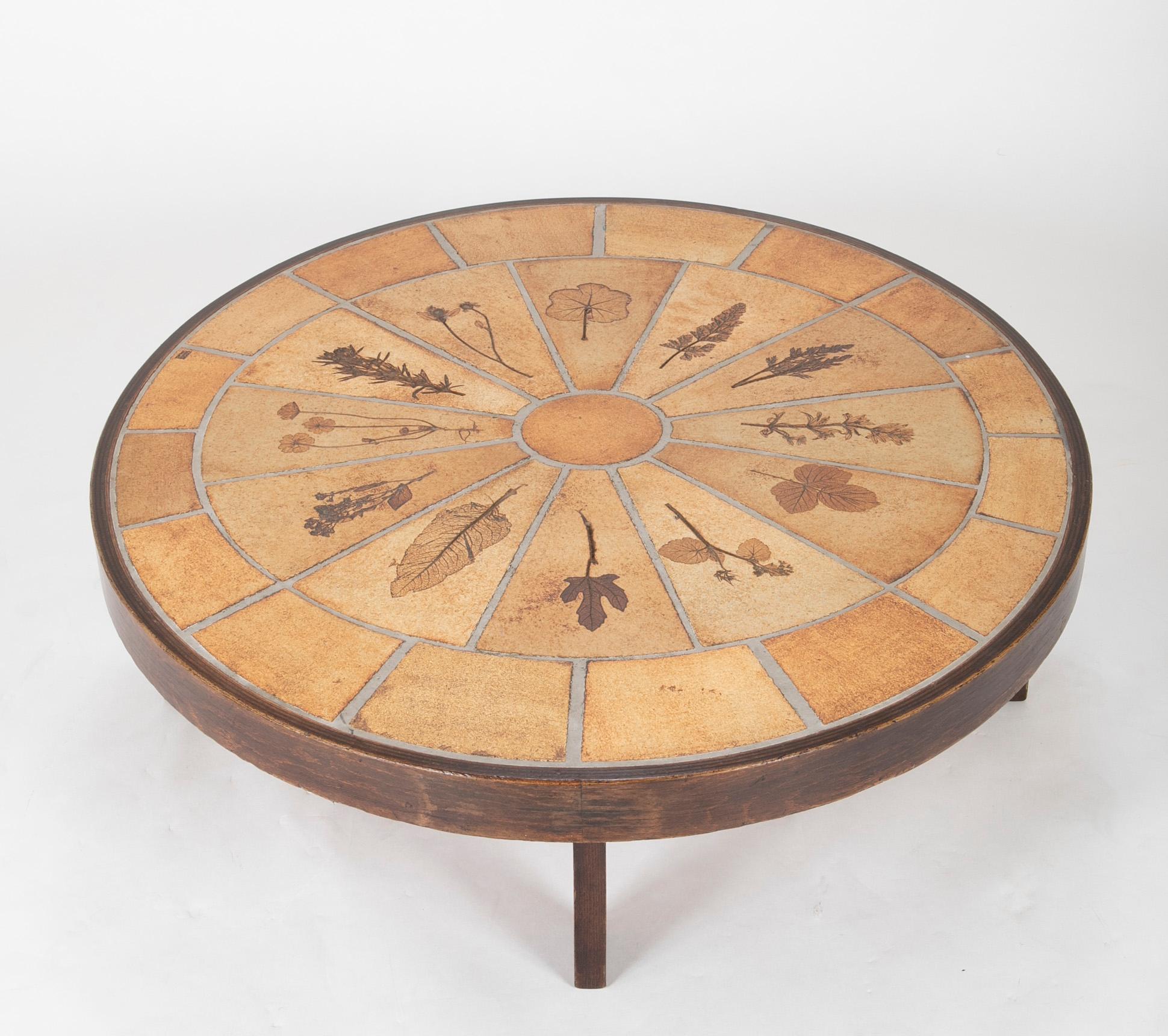 Stoneware Tile Top Coffee Table by Roger Capron In Good Condition In Stamford, CT