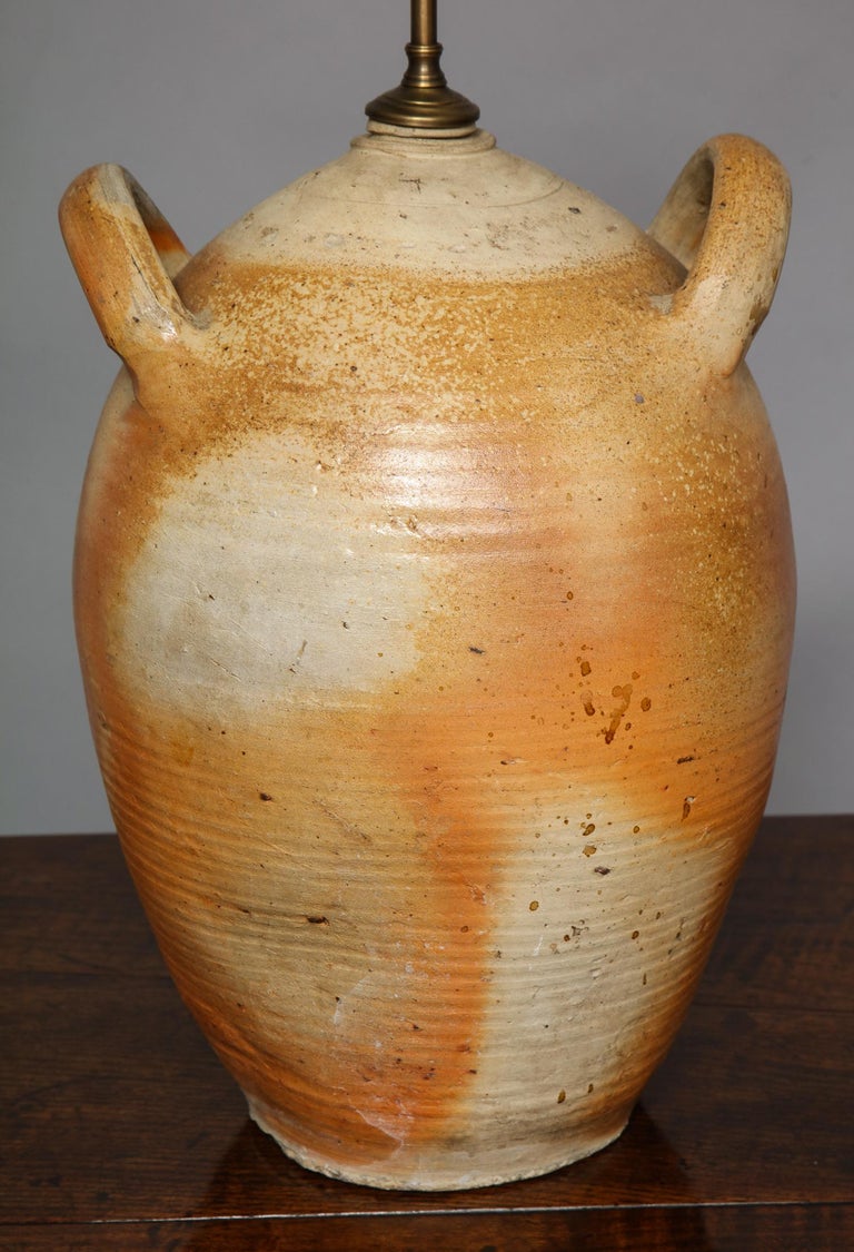 Stoneware Two Handled Jug Lamp For Sale at 1stDibs