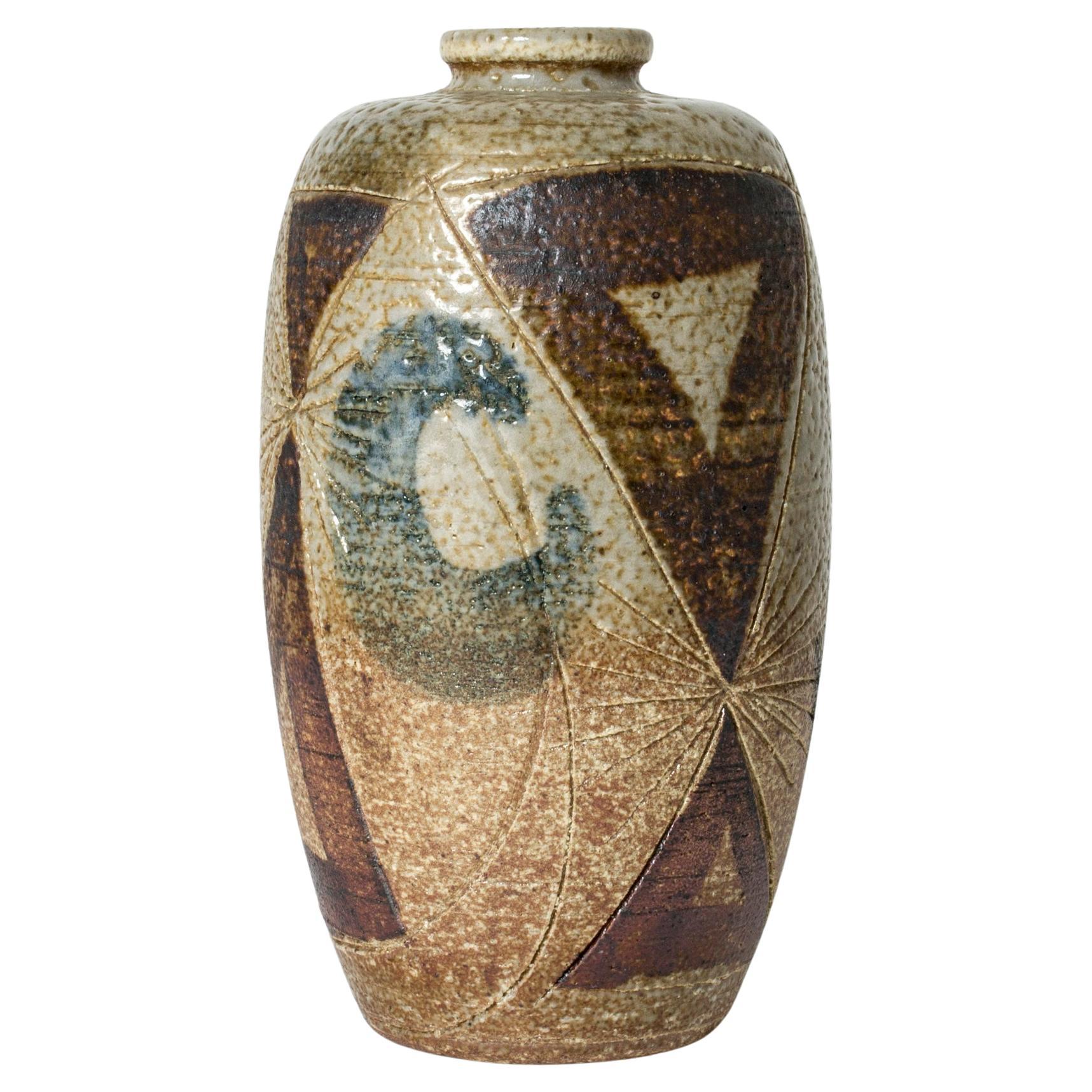 Stoneware Vase by Anders B. Liljefors, Gustavsberg, Sweden, 1950s For Sale